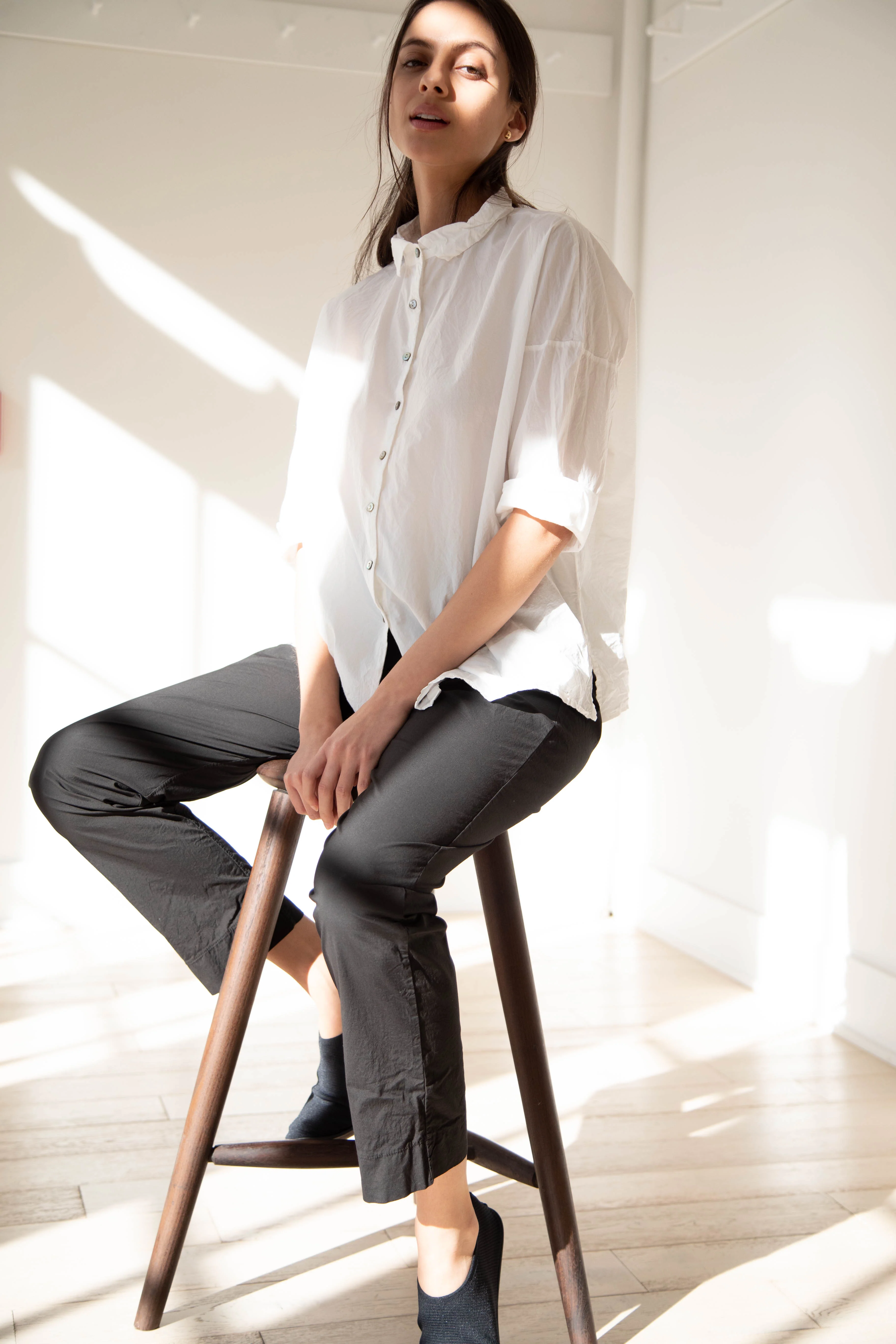 Album di Famiglia | TC Cotton Short Collar Shirt in Milk - Image 22