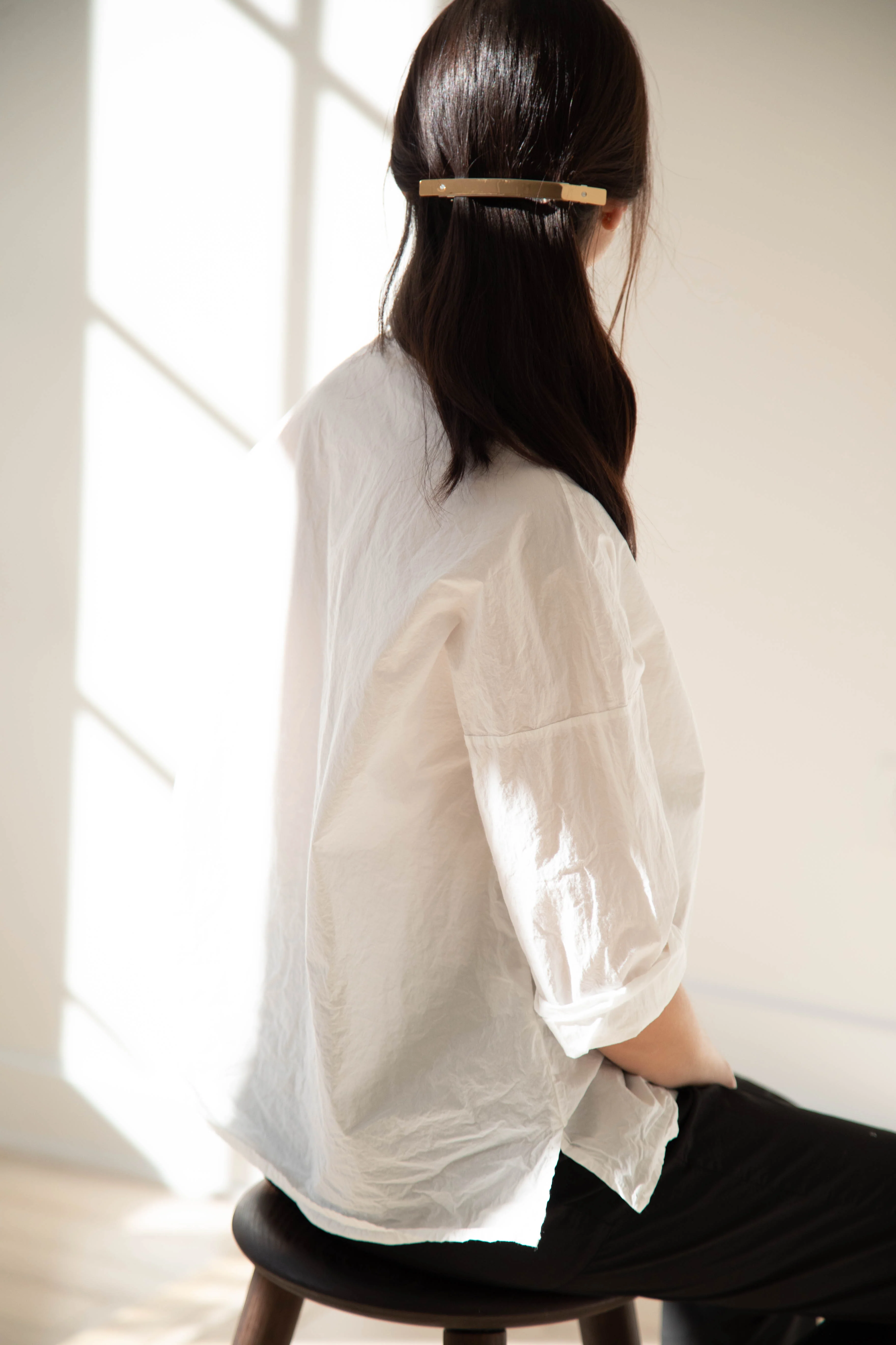 Album di Famiglia | TC Cotton Short Collar Shirt in Milk - Image 25
