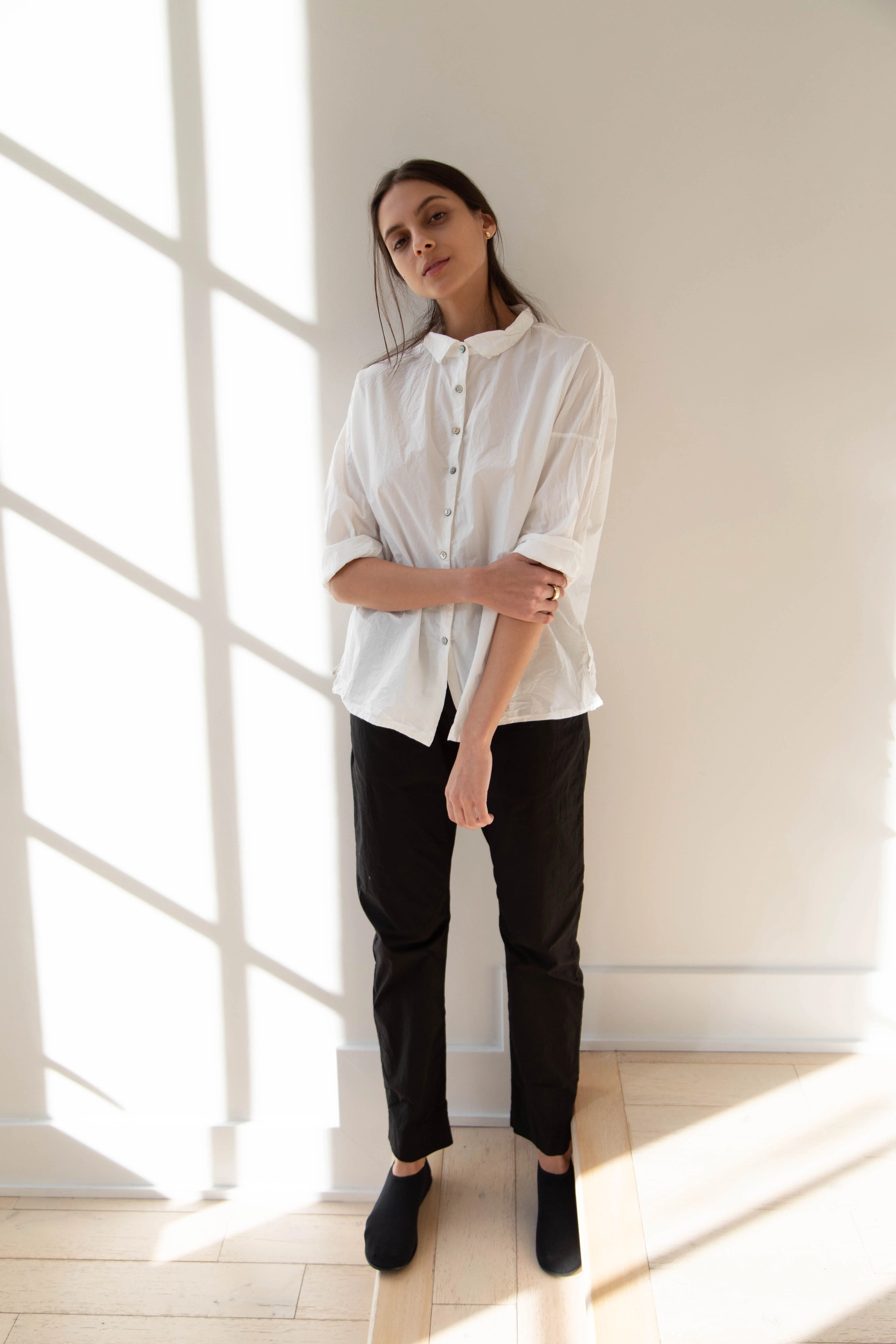 Album di Famiglia | TC Cotton Short Collar Shirt in Milk - Image 6