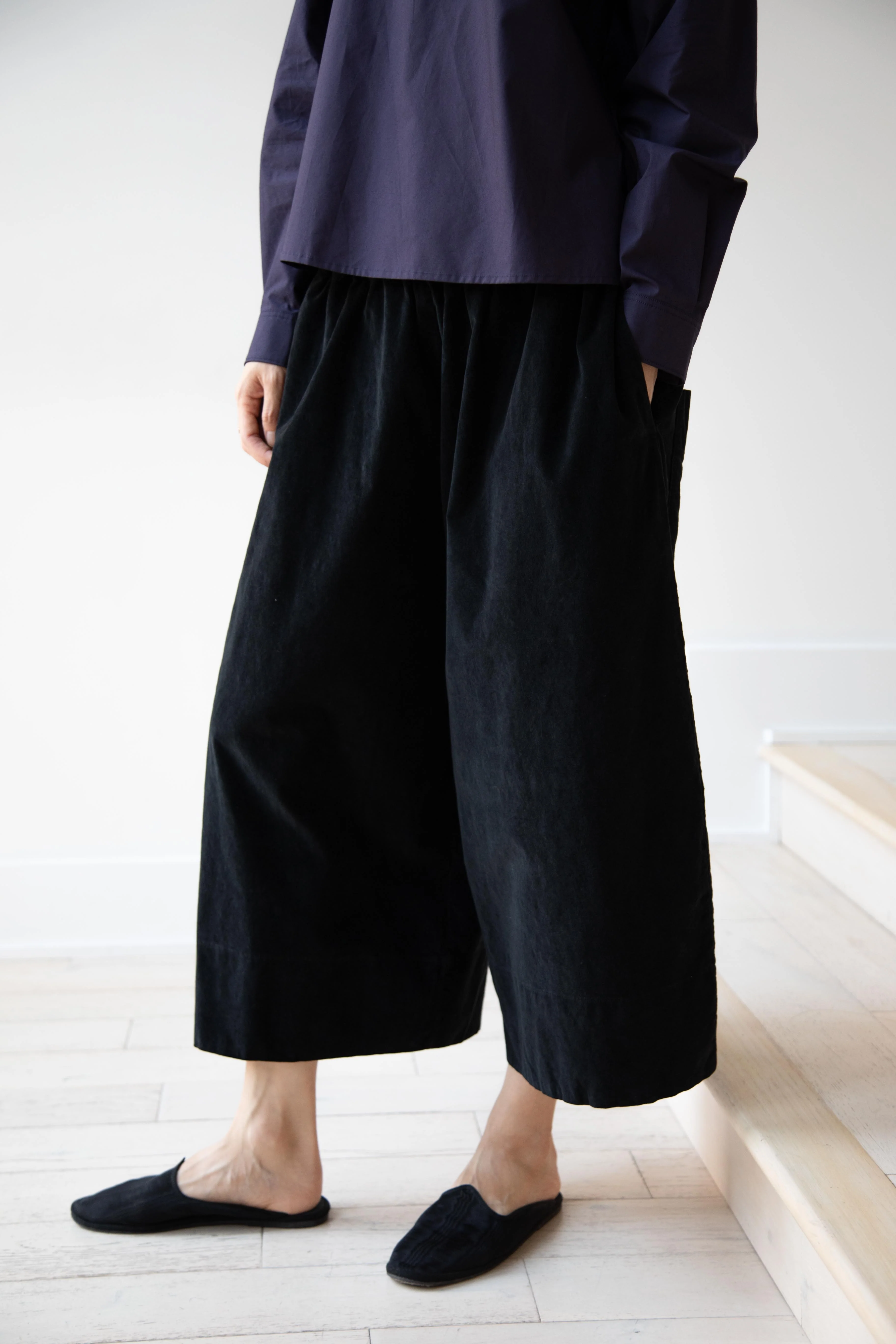 Album di Famiglia | Velvet Wide Trousers in Black
