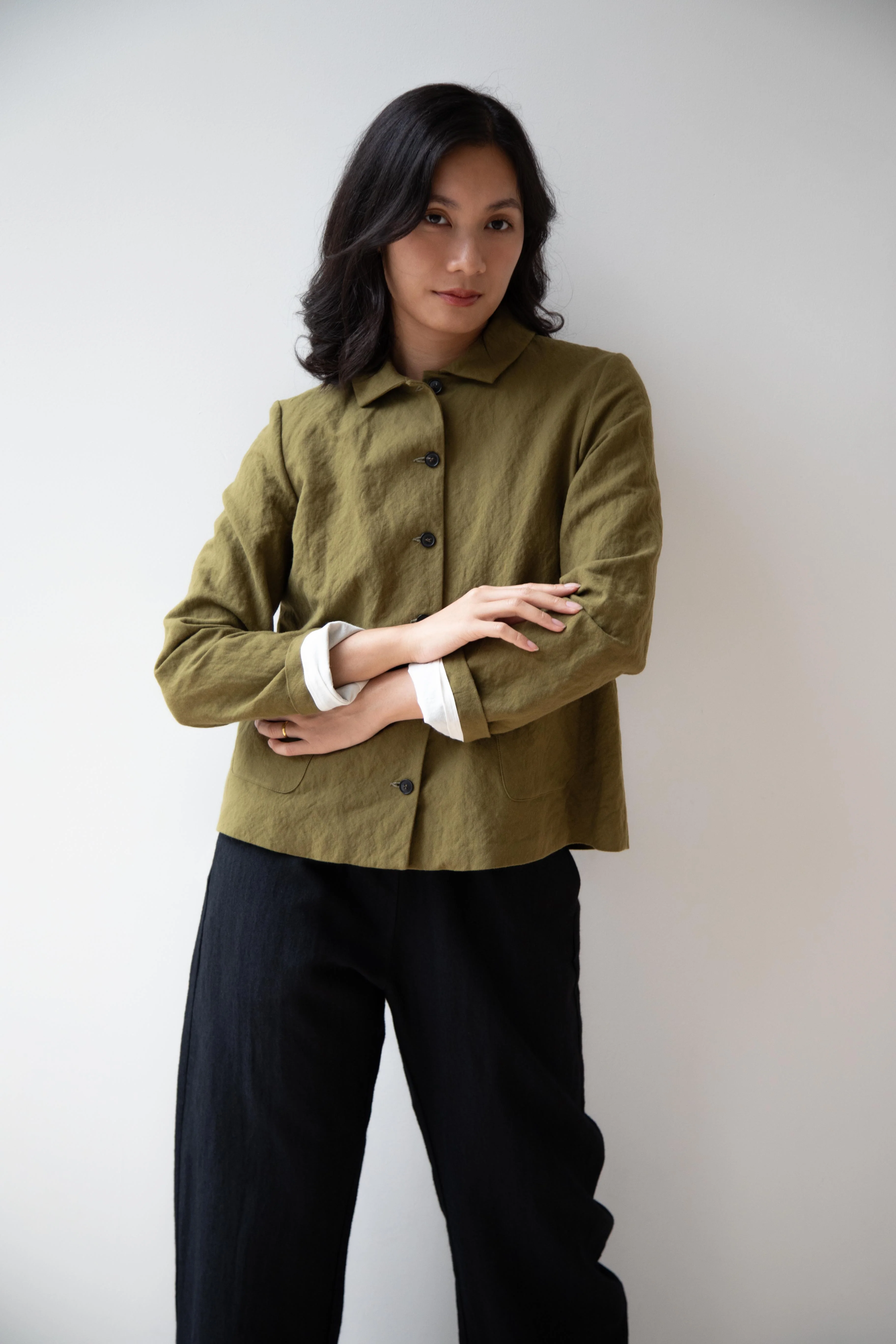 Apuntob | Cotton Wool Jacket in Forest - Image 2