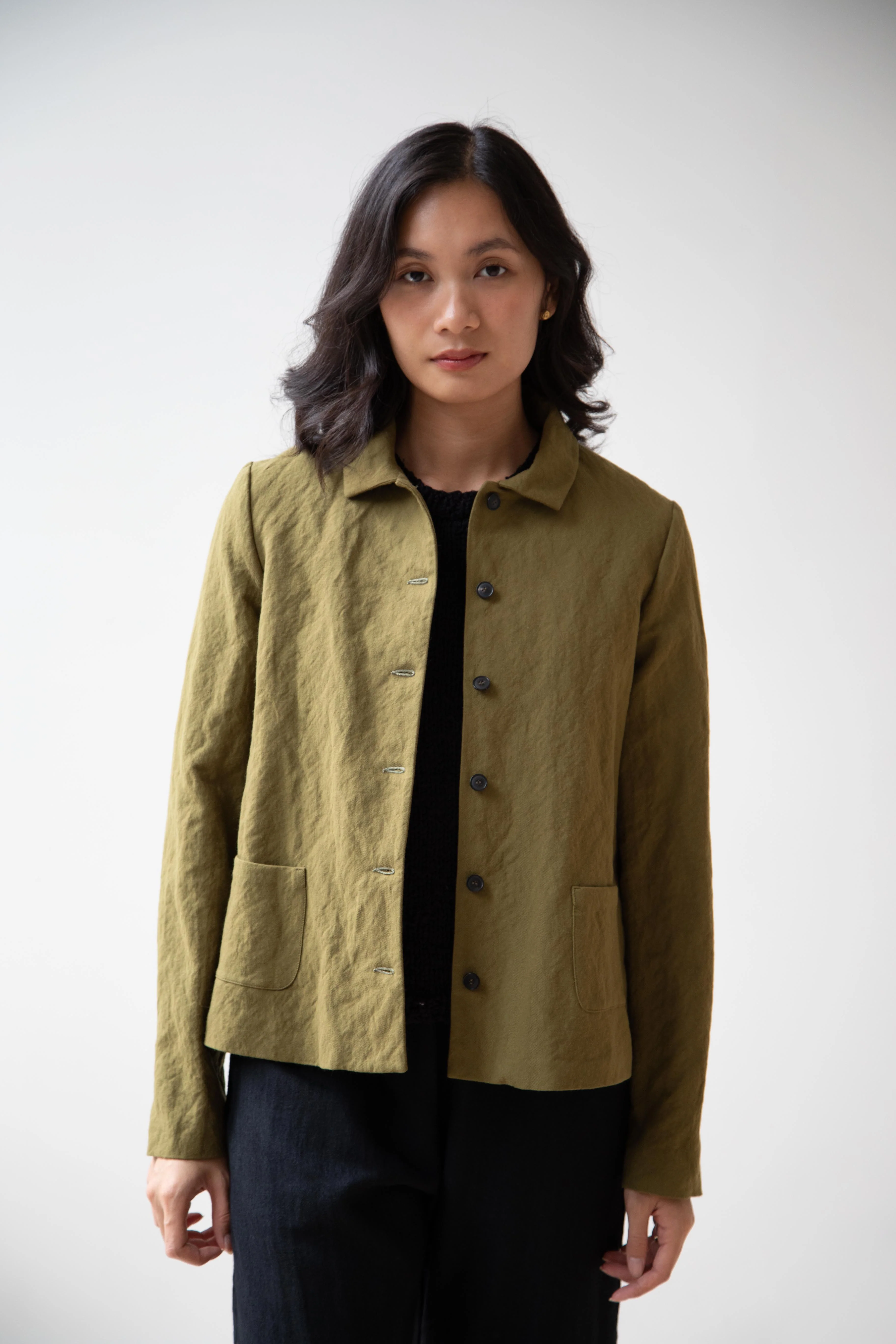 Apuntob | Cotton Wool Jacket in Forest - Image 3