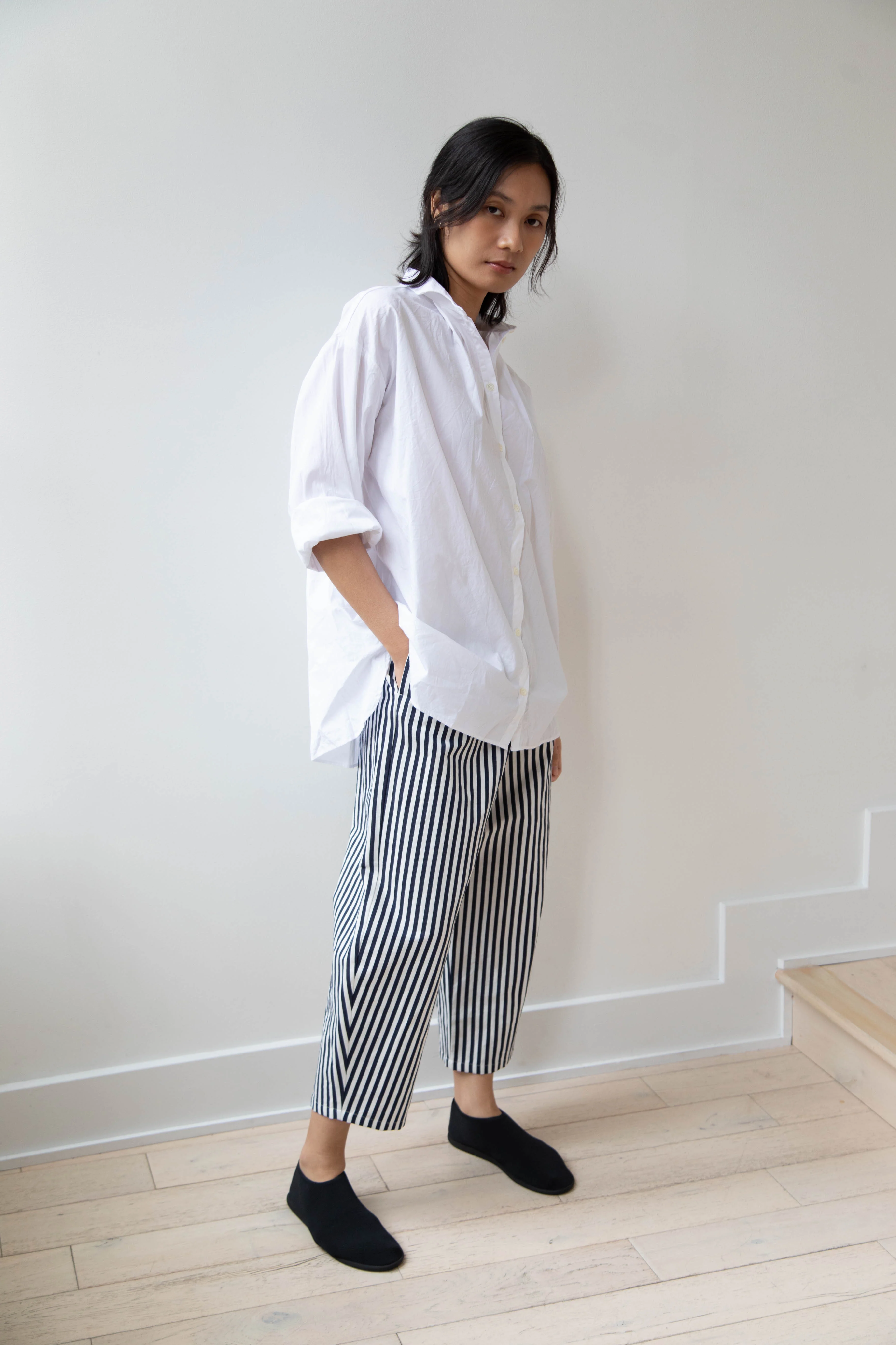 Apuntob | Striped Classic Trouser in Blue & White - Image 13