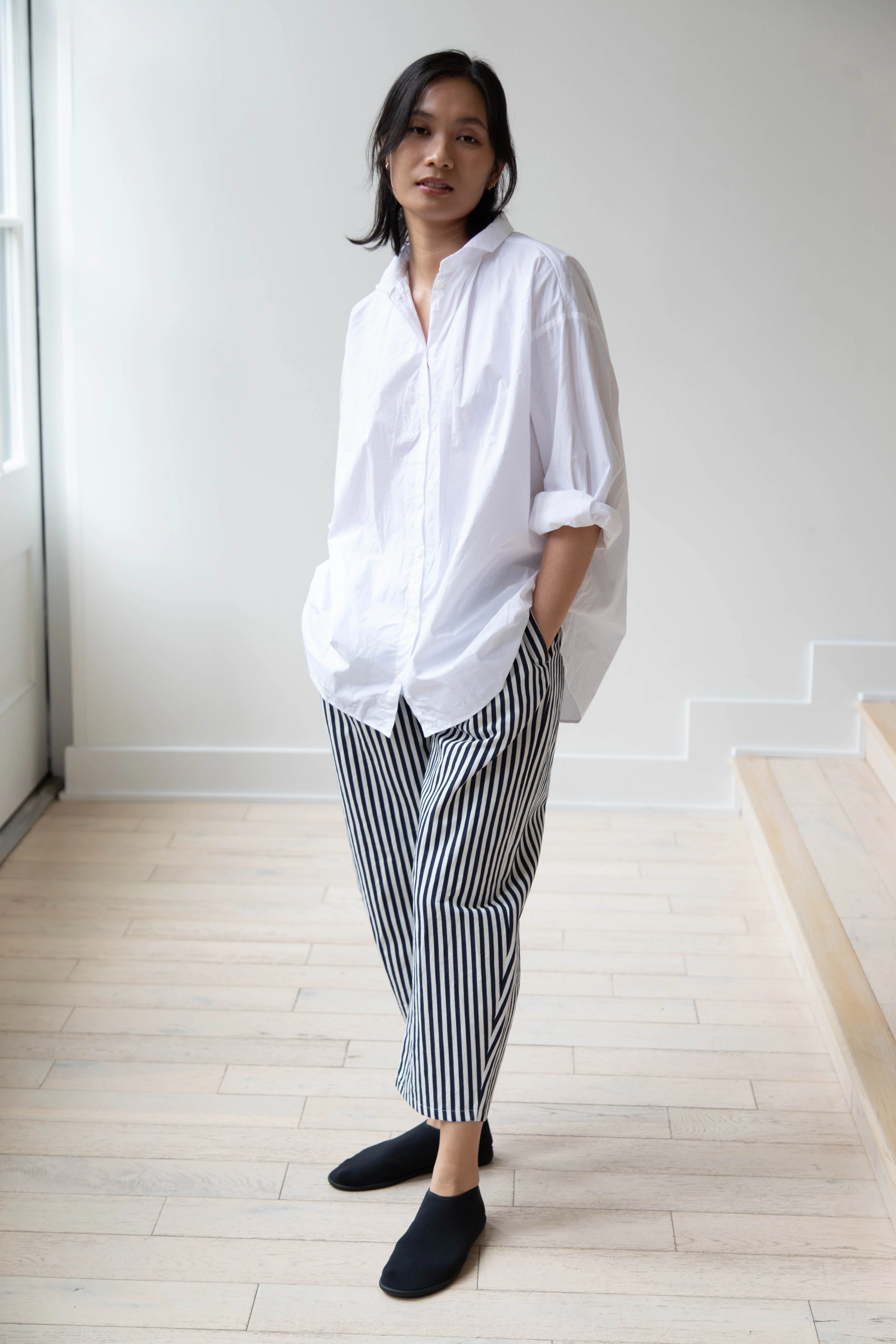 Apuntob | Striped Classic Trouser in Blue & White - Image 5