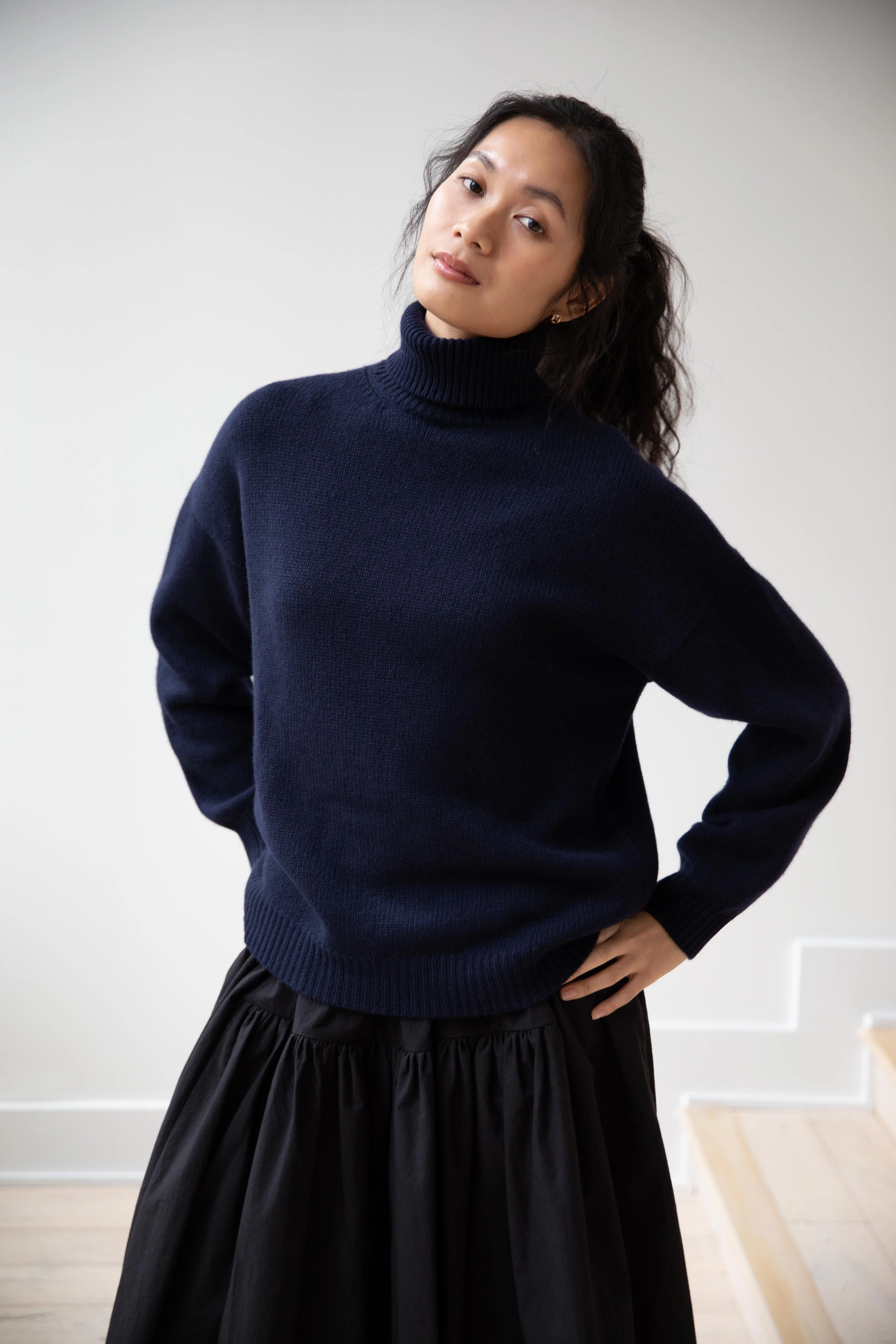 Arts & Science | Back Line Turtleneck Sweater in Navy - Image 2