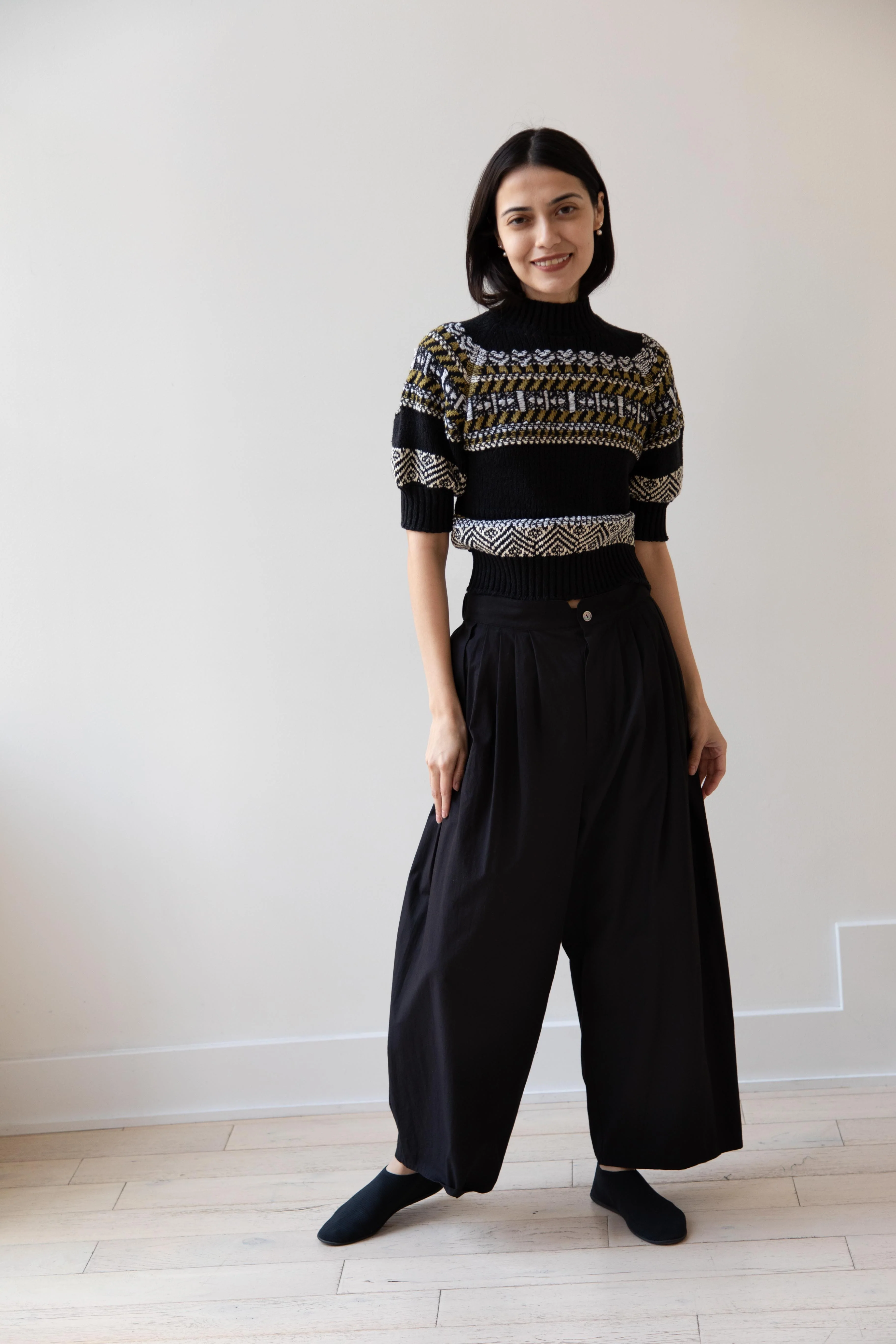 Arts & Science | Front Tuck Back Gum Pants in Black Cotton - Image 7