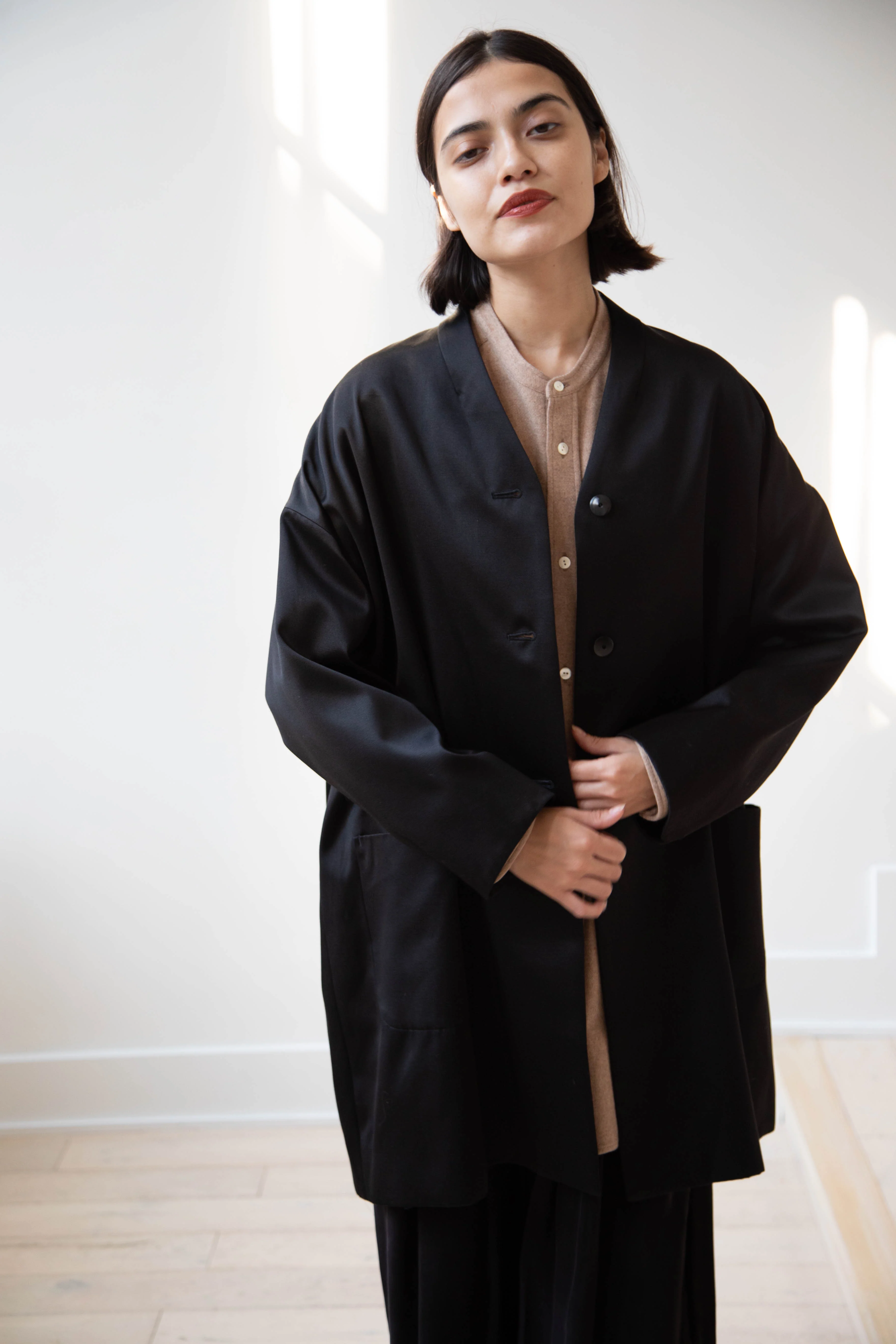 Arts & Science | Robe Cardigan Jacket in Cotton Silk Satin - Image 12