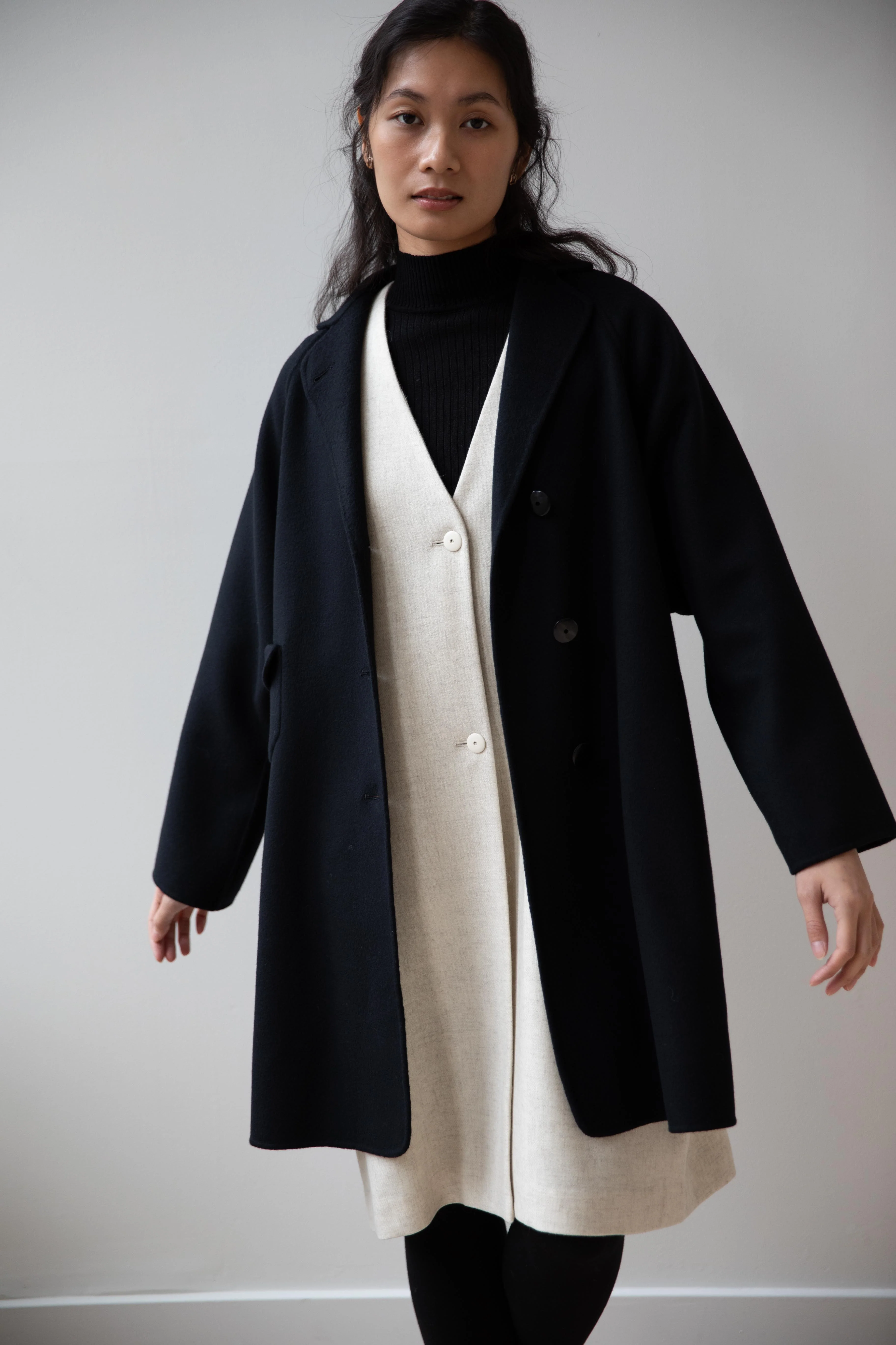 Arts & Science | Single Patch Pocket Raglan Coat in Black - Image 12