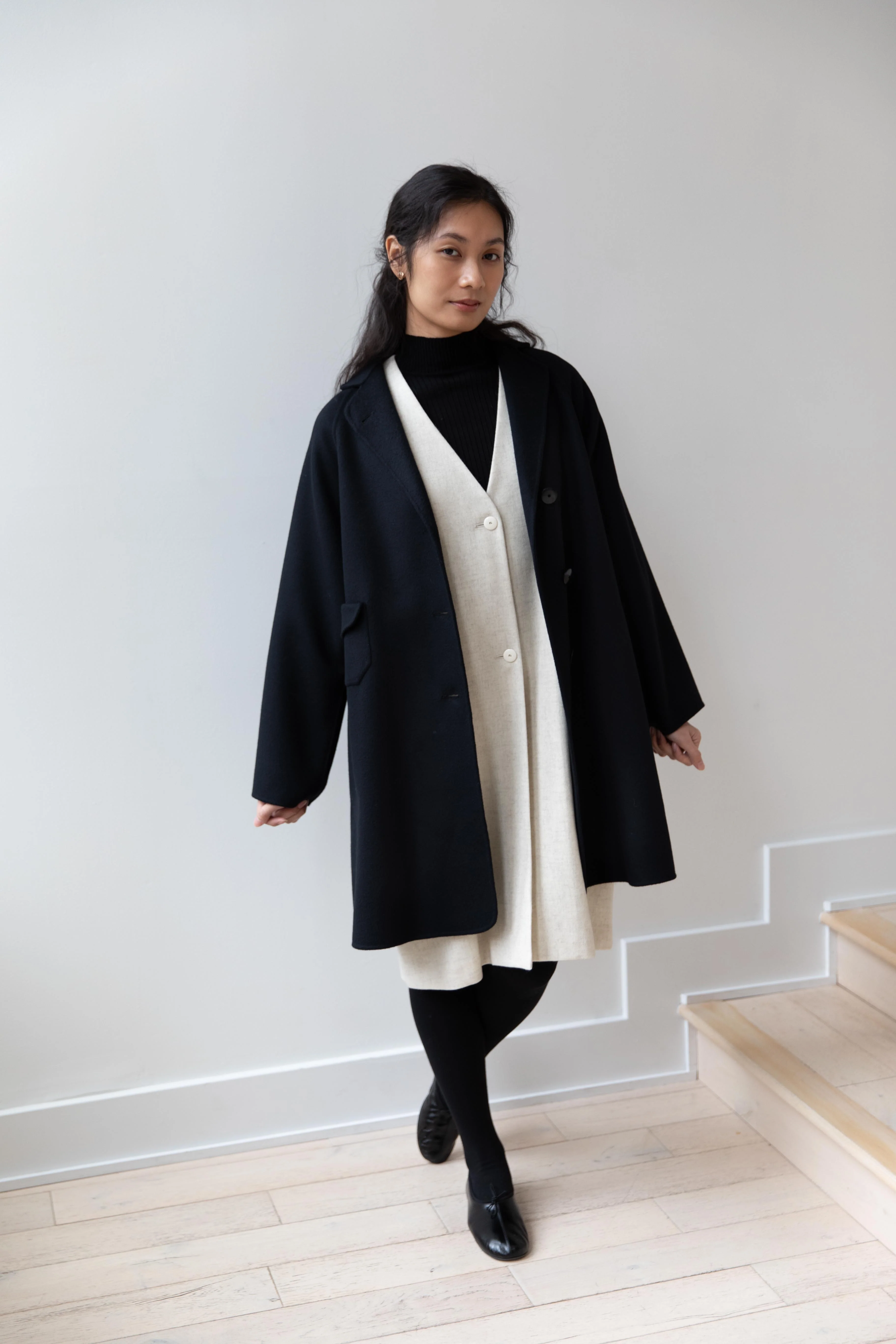 Arts & Science | Single Patch Pocket Raglan Coat in Black - Image 13