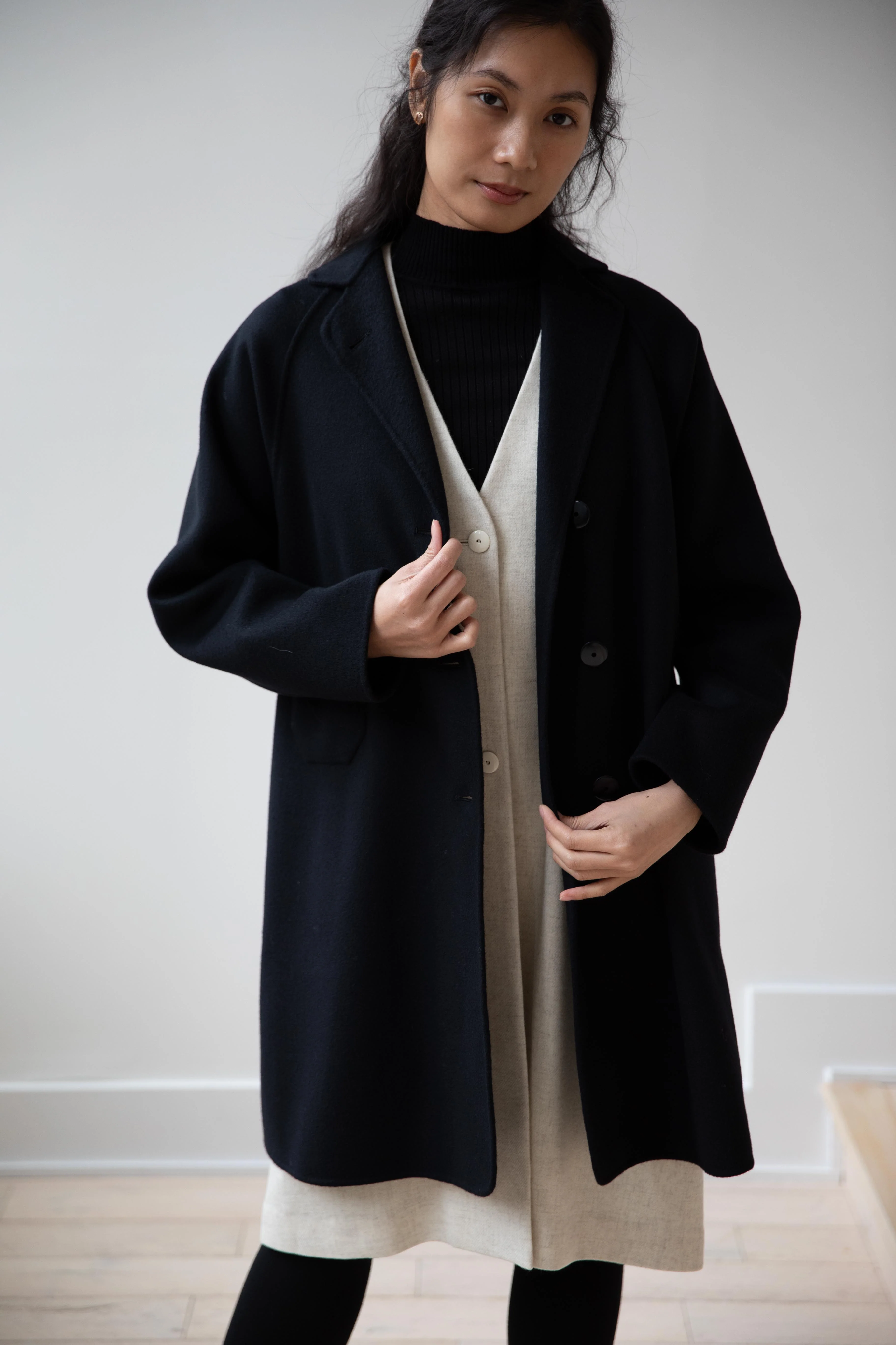Arts & Science | Single Patch Pocket Raglan Coat in Black - Image 15