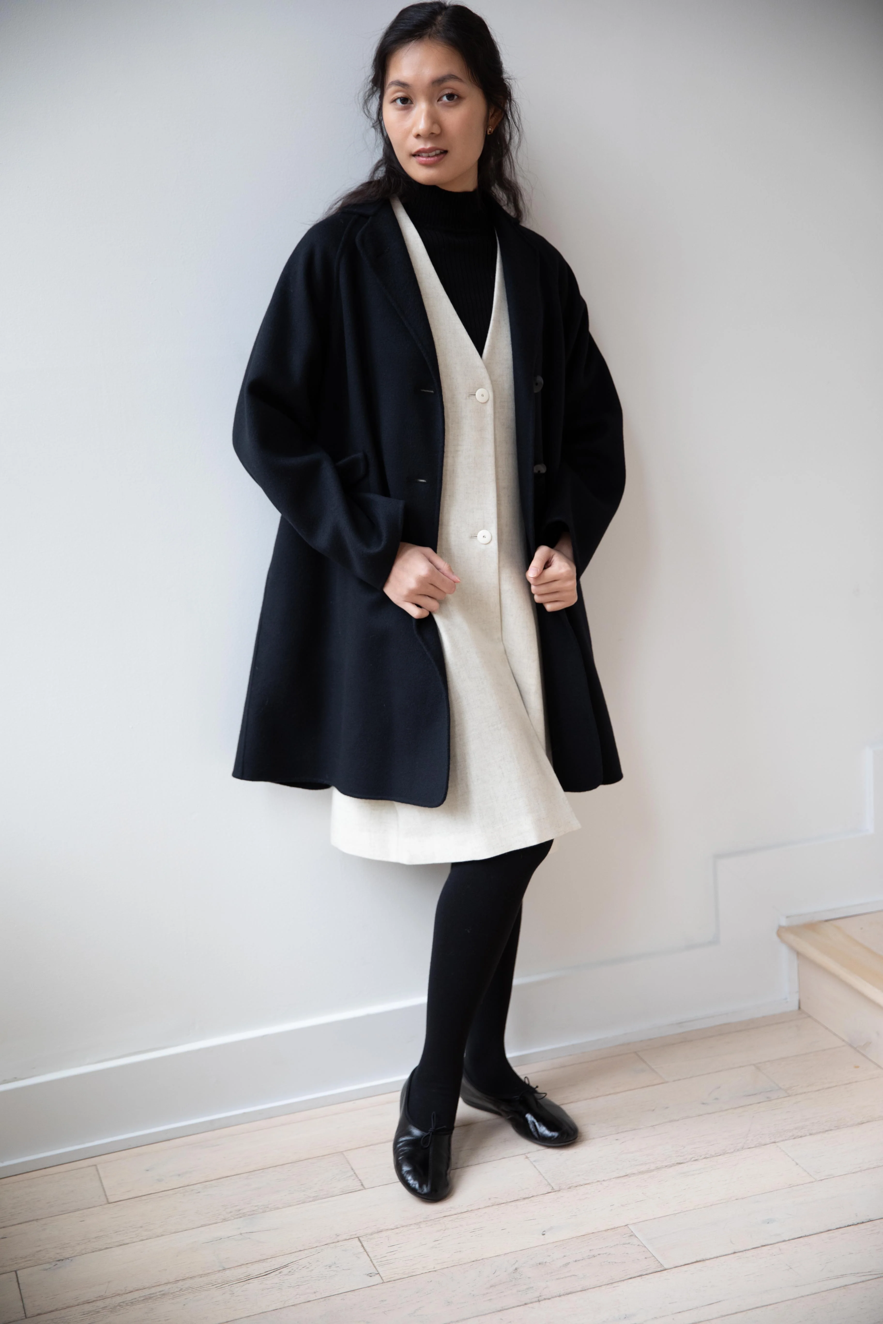 Arts & Science | Single Patch Pocket Raglan Coat in Black - Image 17