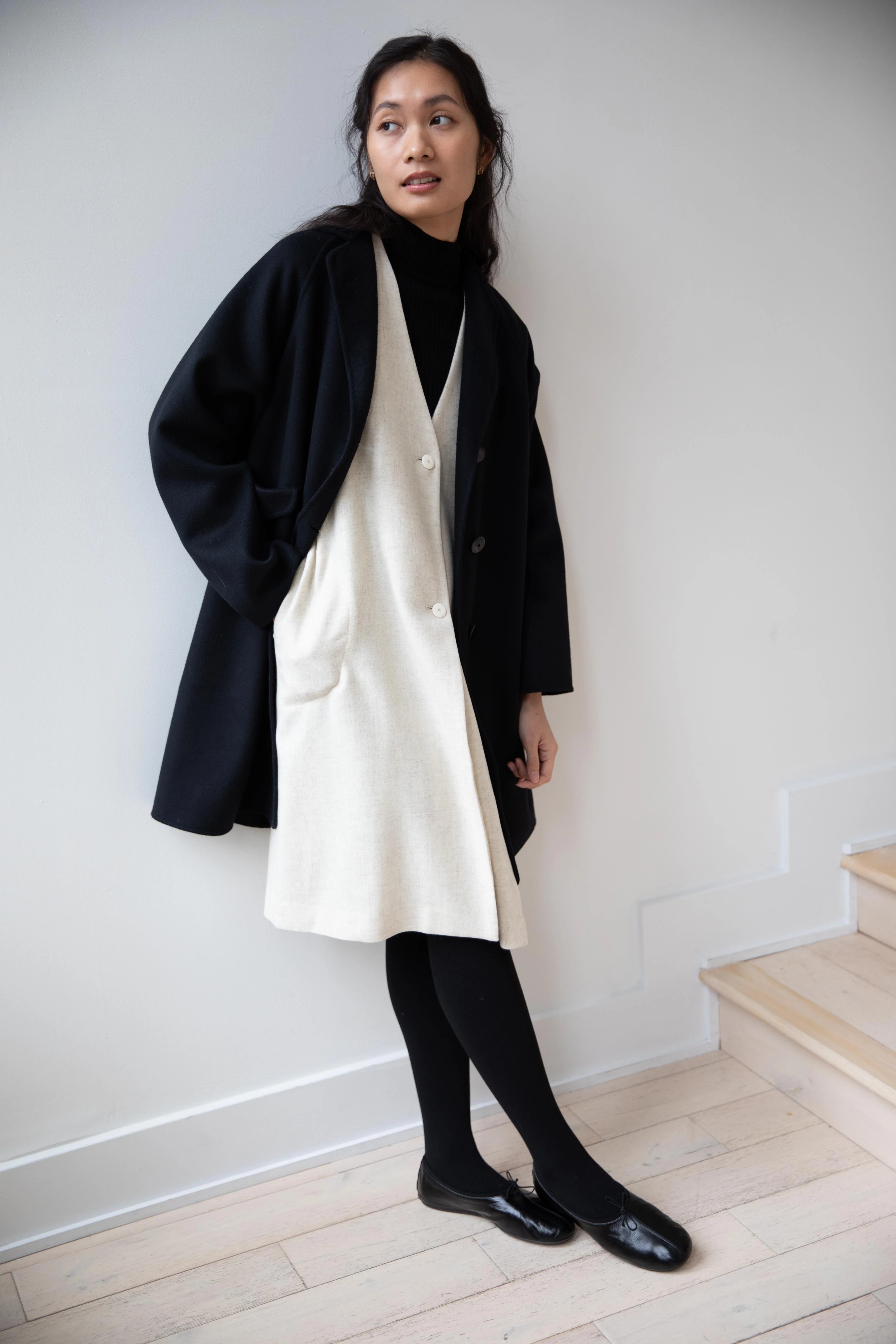 Arts & Science | Single Patch Pocket Raglan Coat in Black - Image 18