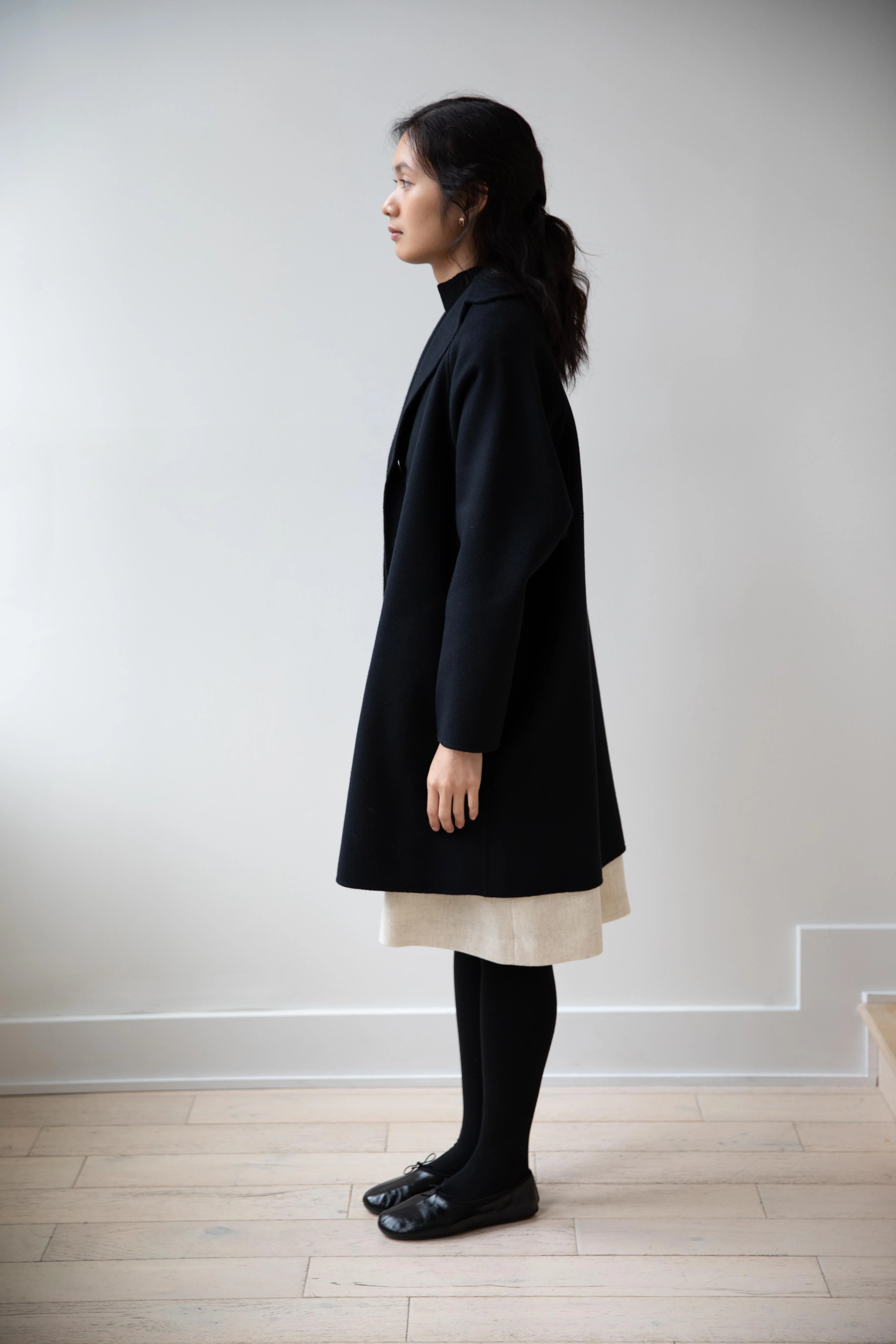 Arts & Science | Single Patch Pocket Raglan Coat in Black - Image 20