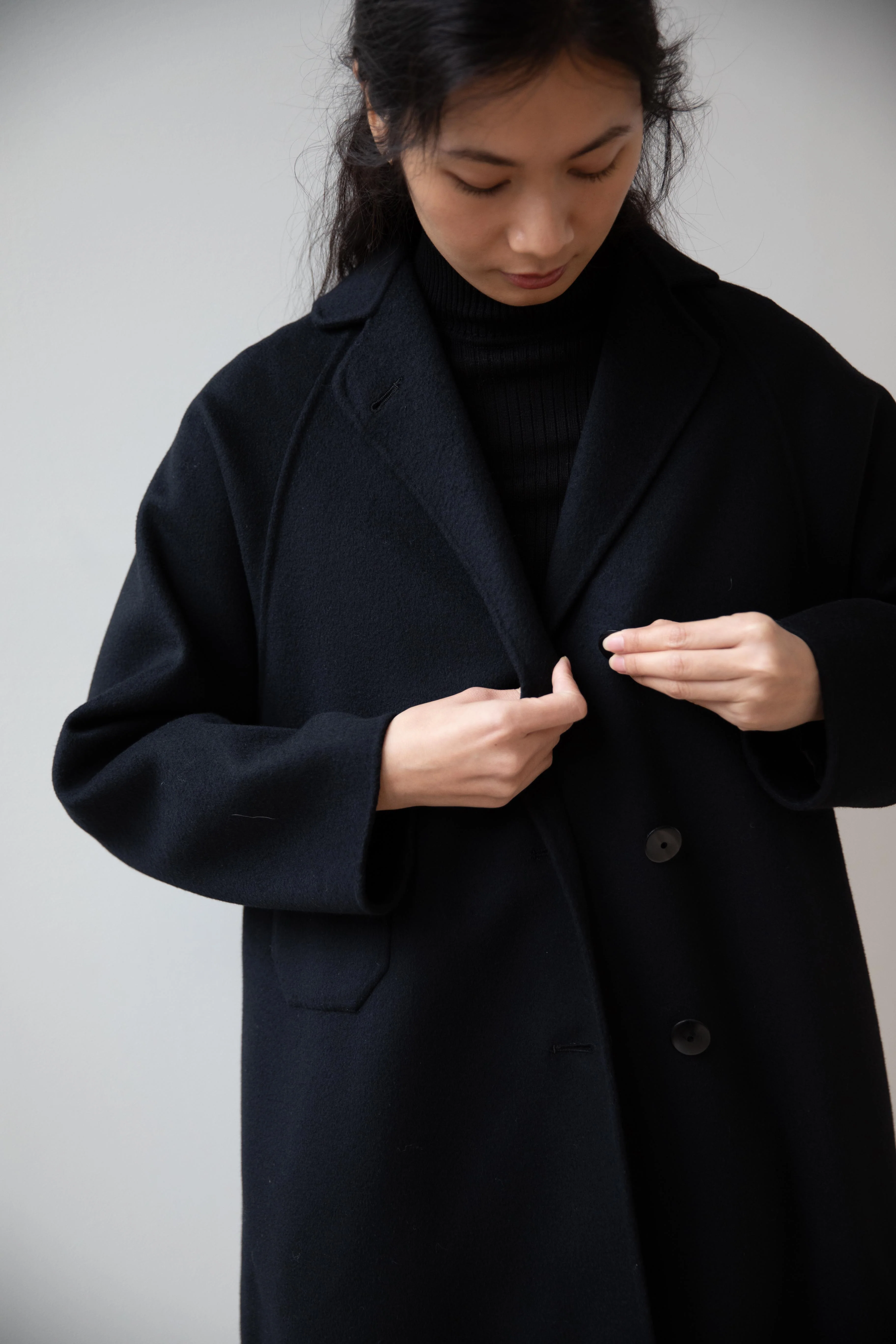 Arts & Science | Single Patch Pocket Raglan Coat in Black - Image 22