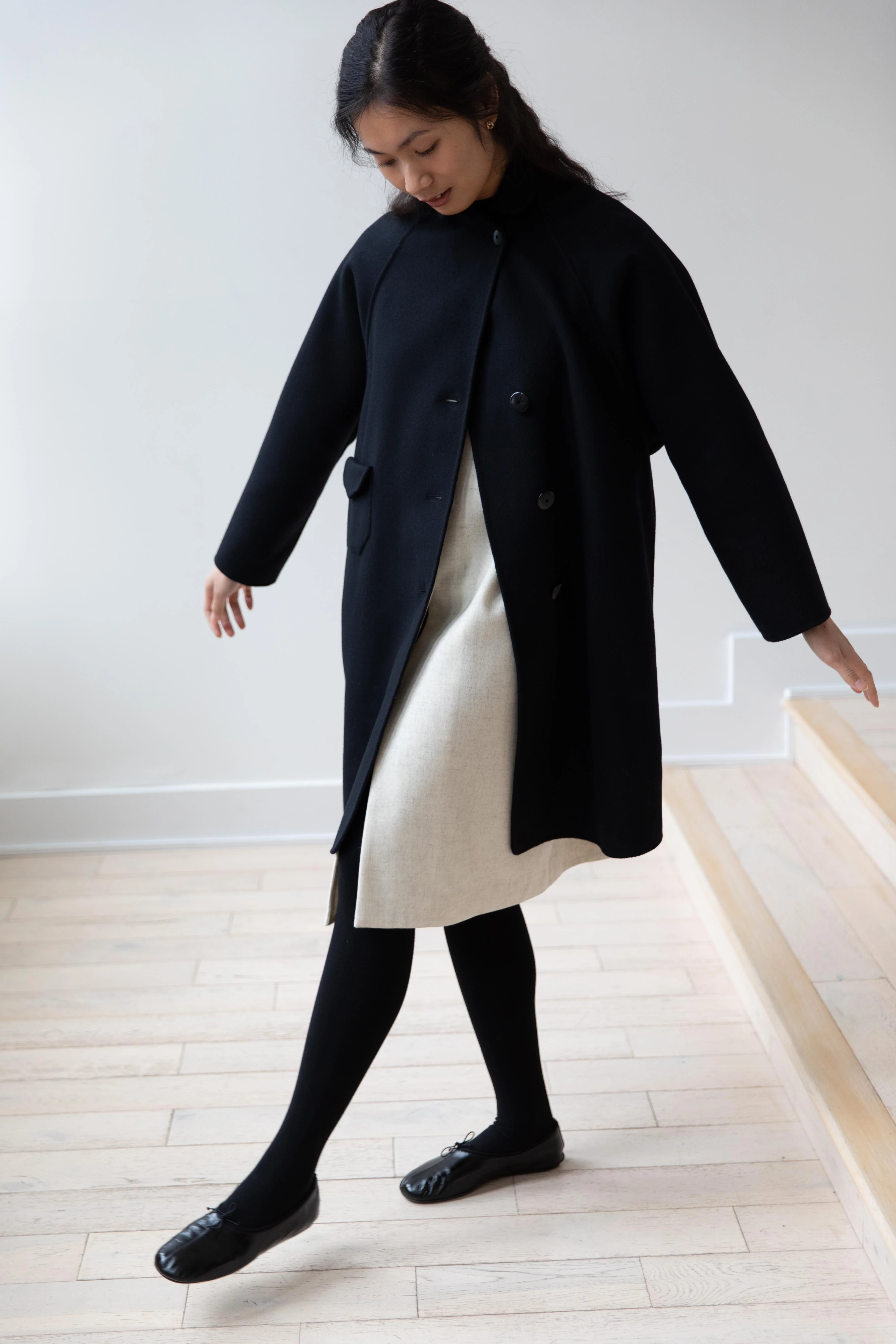 Arts & Science | Single Patch Pocket Raglan Coat in Black - Image 39