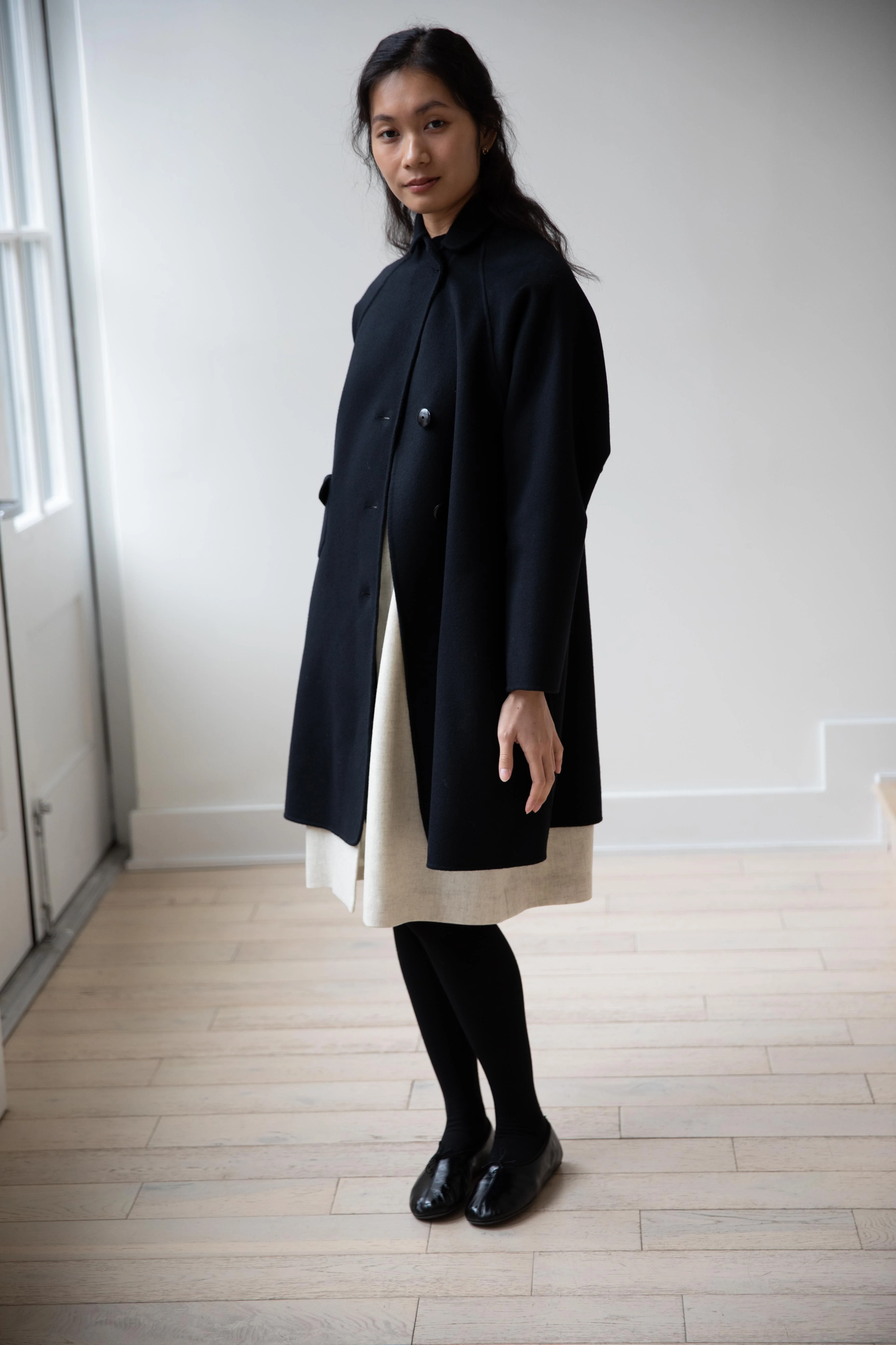 Arts & Science | Single Patch Pocket Raglan Coat in Black - Image 41