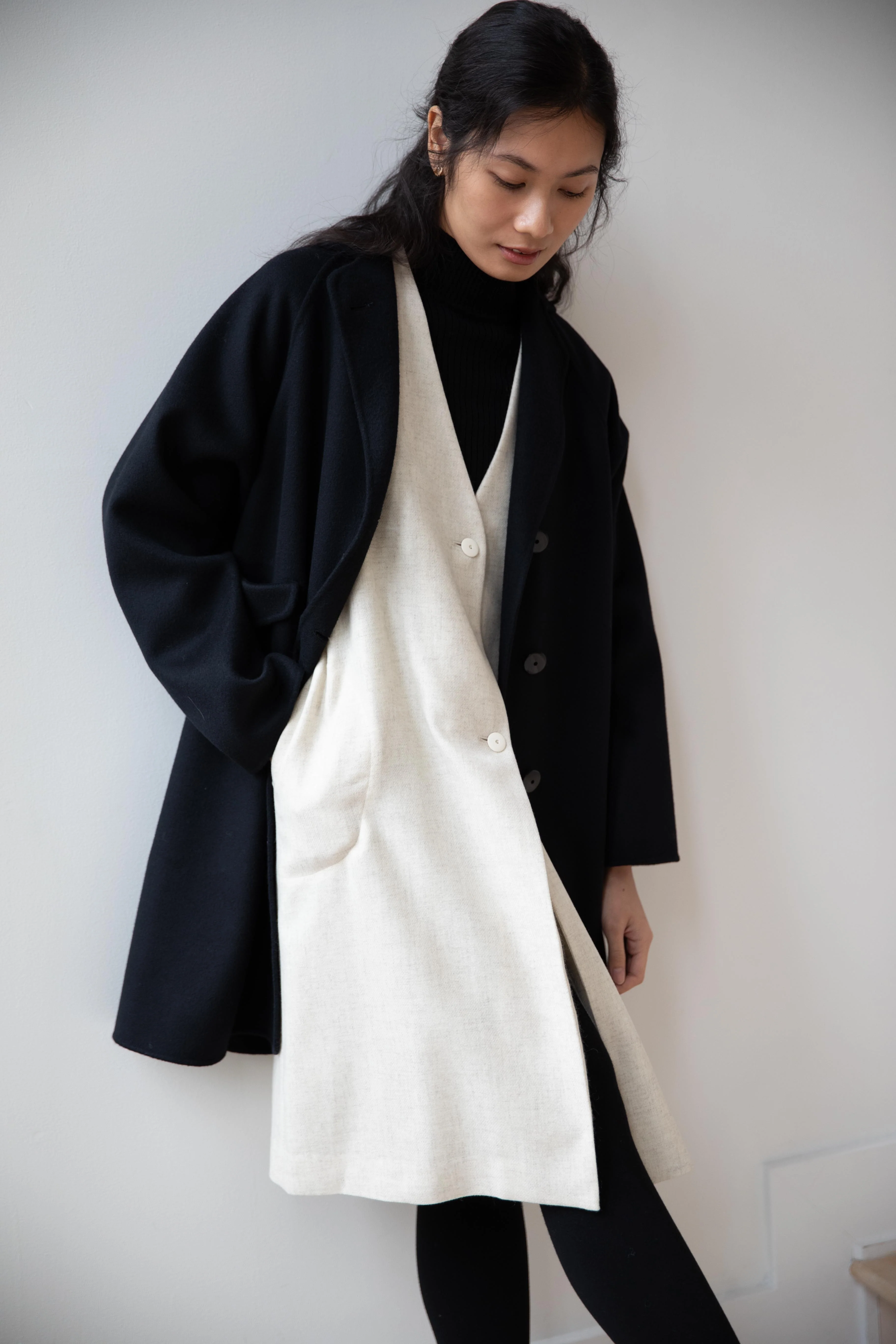 Arts & Science | Single Patch Pocket Raglan Coat in Black - Image 6
