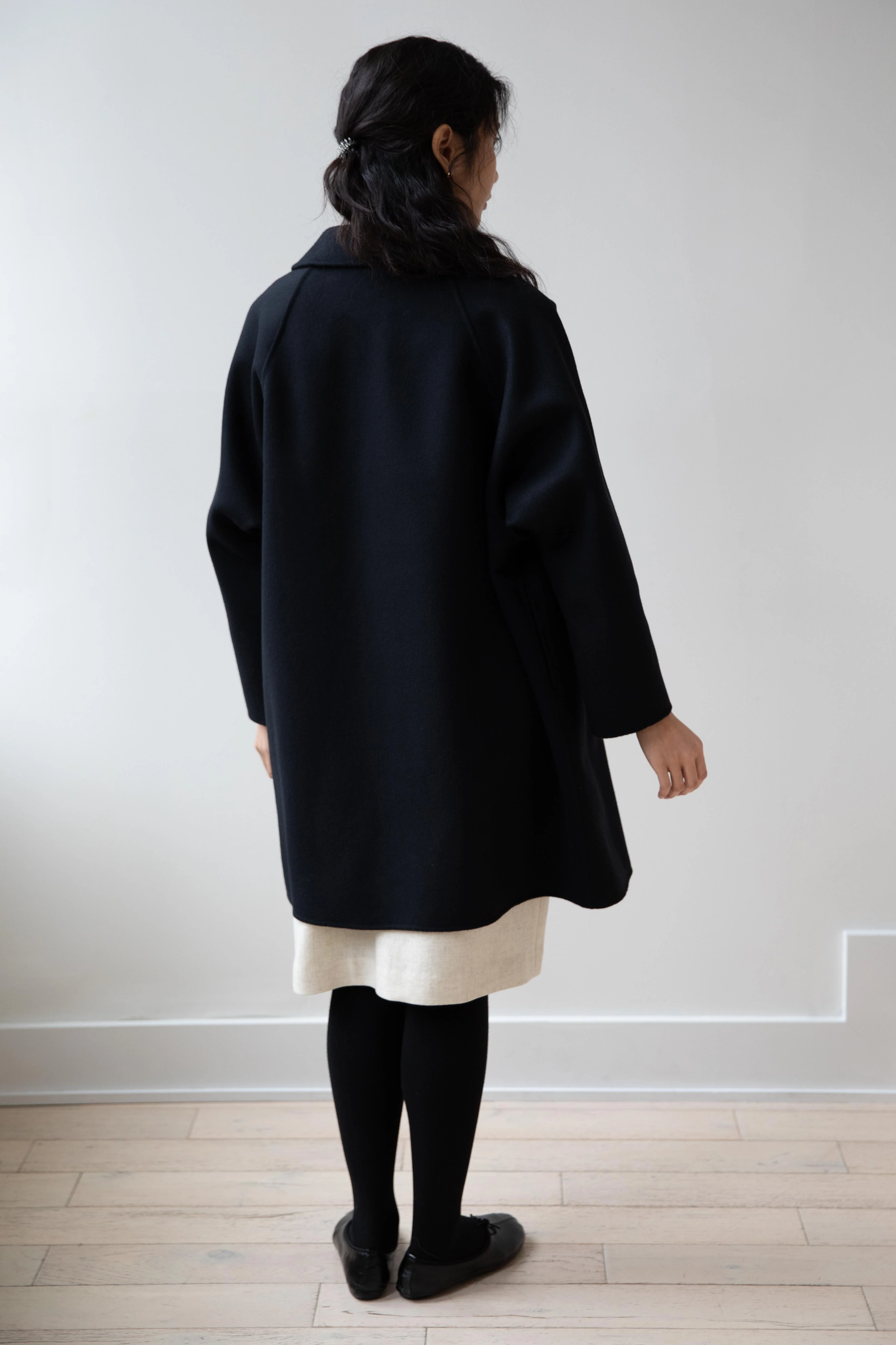 Arts & Science | Single Patch Pocket Raglan Coat in Black - Image 7