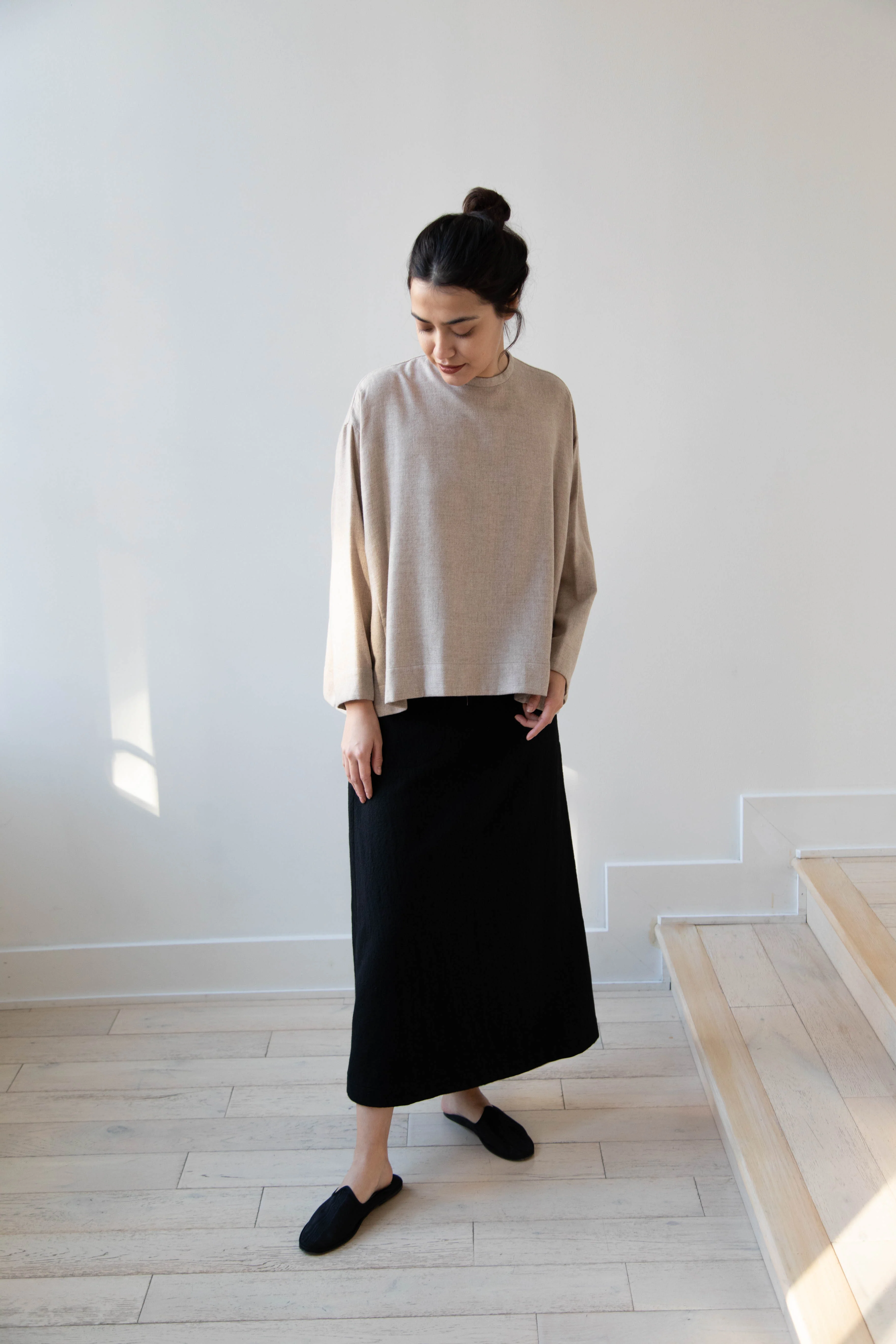 Arts & Science Tent Top in Taupe Cashmere Silk - Image 11