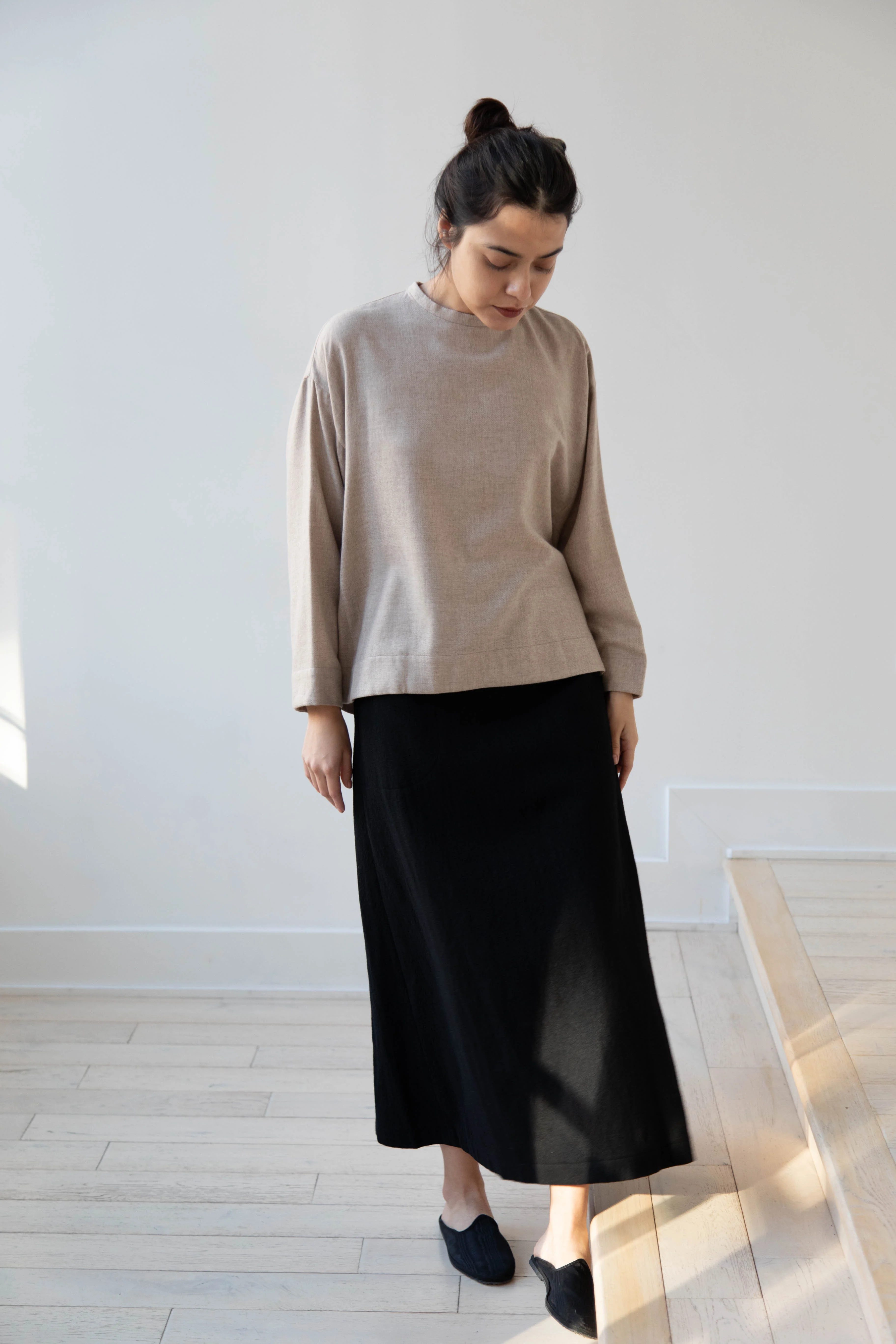 Arts & Science Tent Top in Taupe Cashmere Silk - Image 19