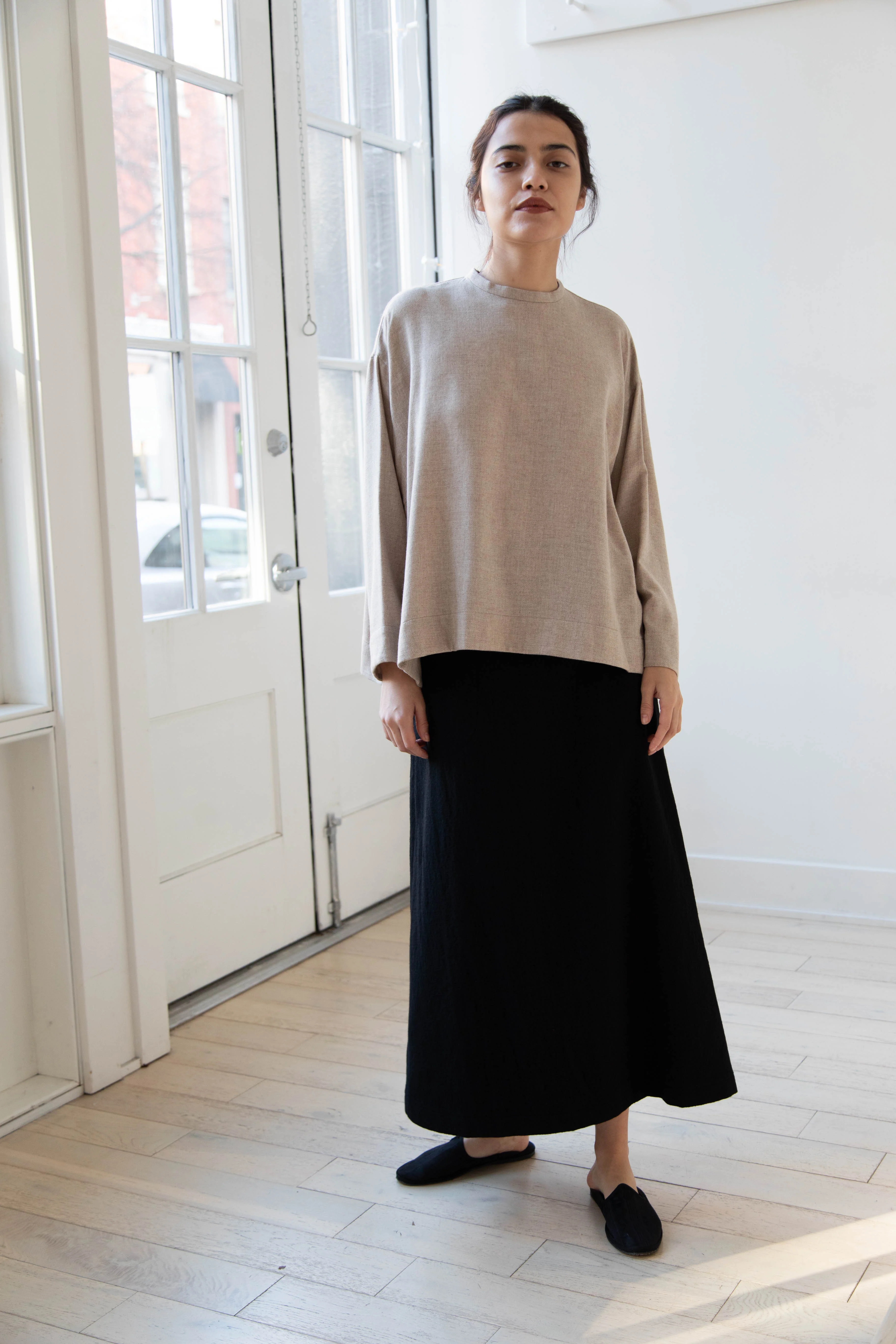 Arts & Science Tent Top in Taupe Cashmere Silk - Image 24