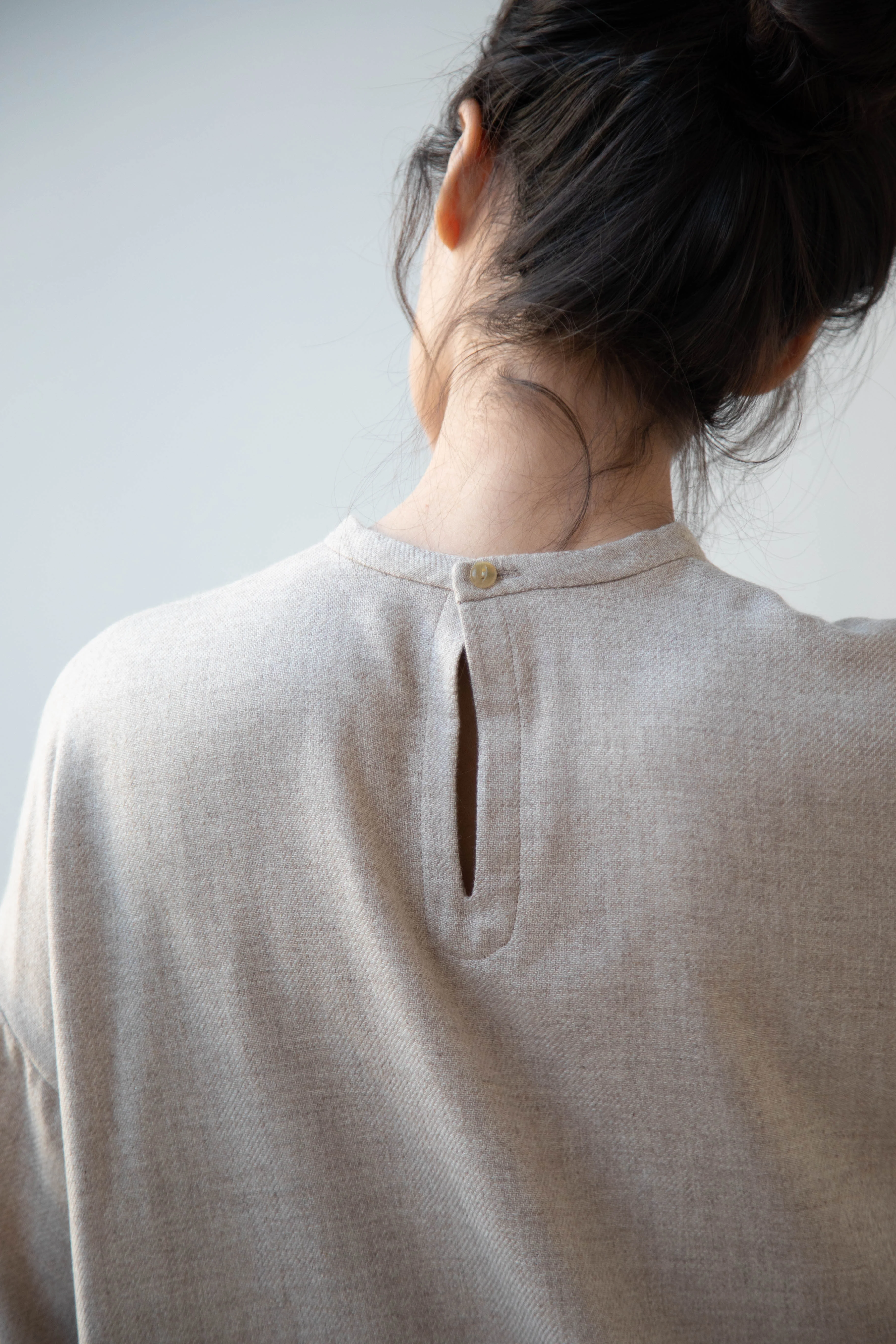 Arts & Science Tent Top in Taupe Cashmere Silk - Image 25