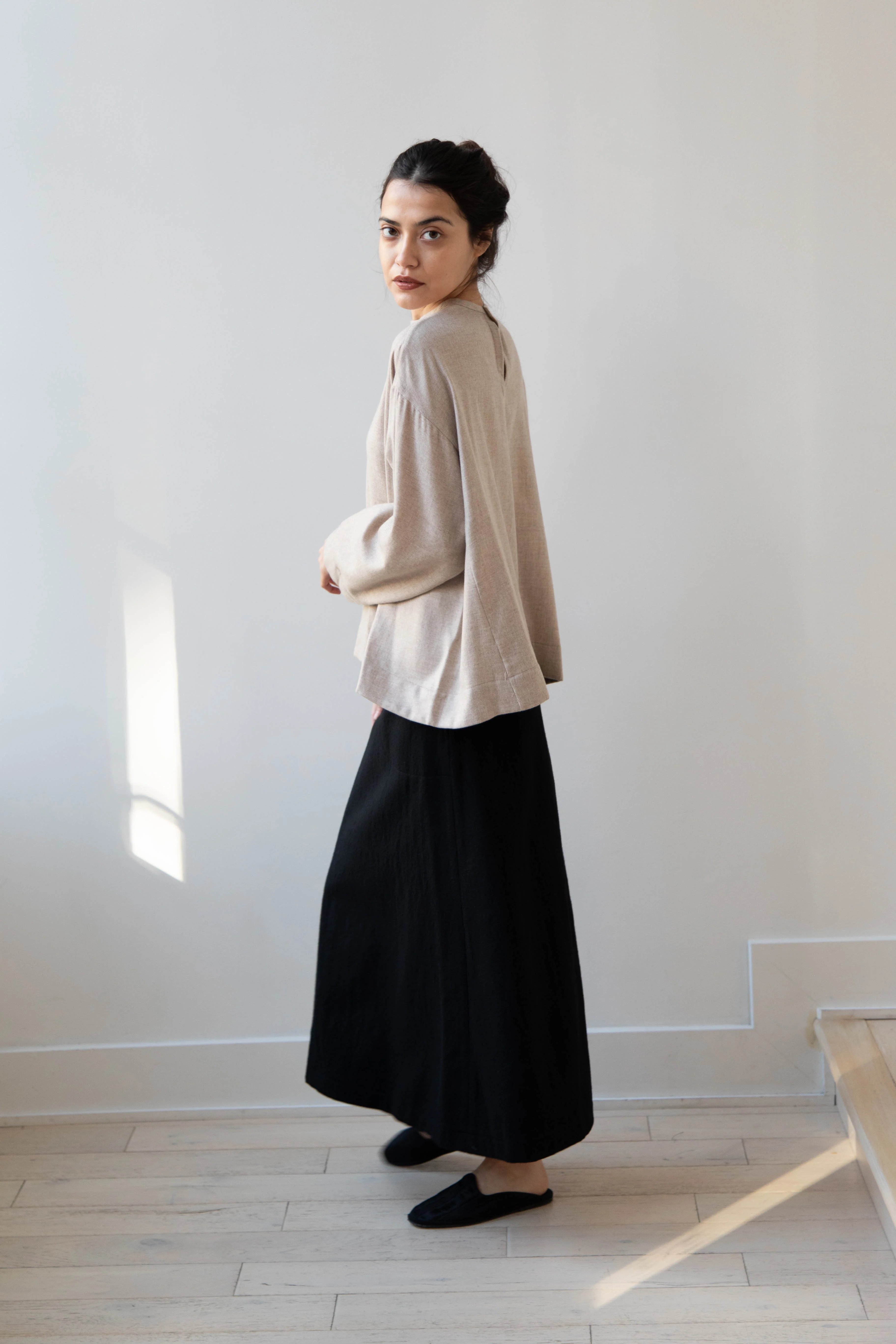 Arts & Science Tent Top in Taupe Cashmere Silk - Image 43
