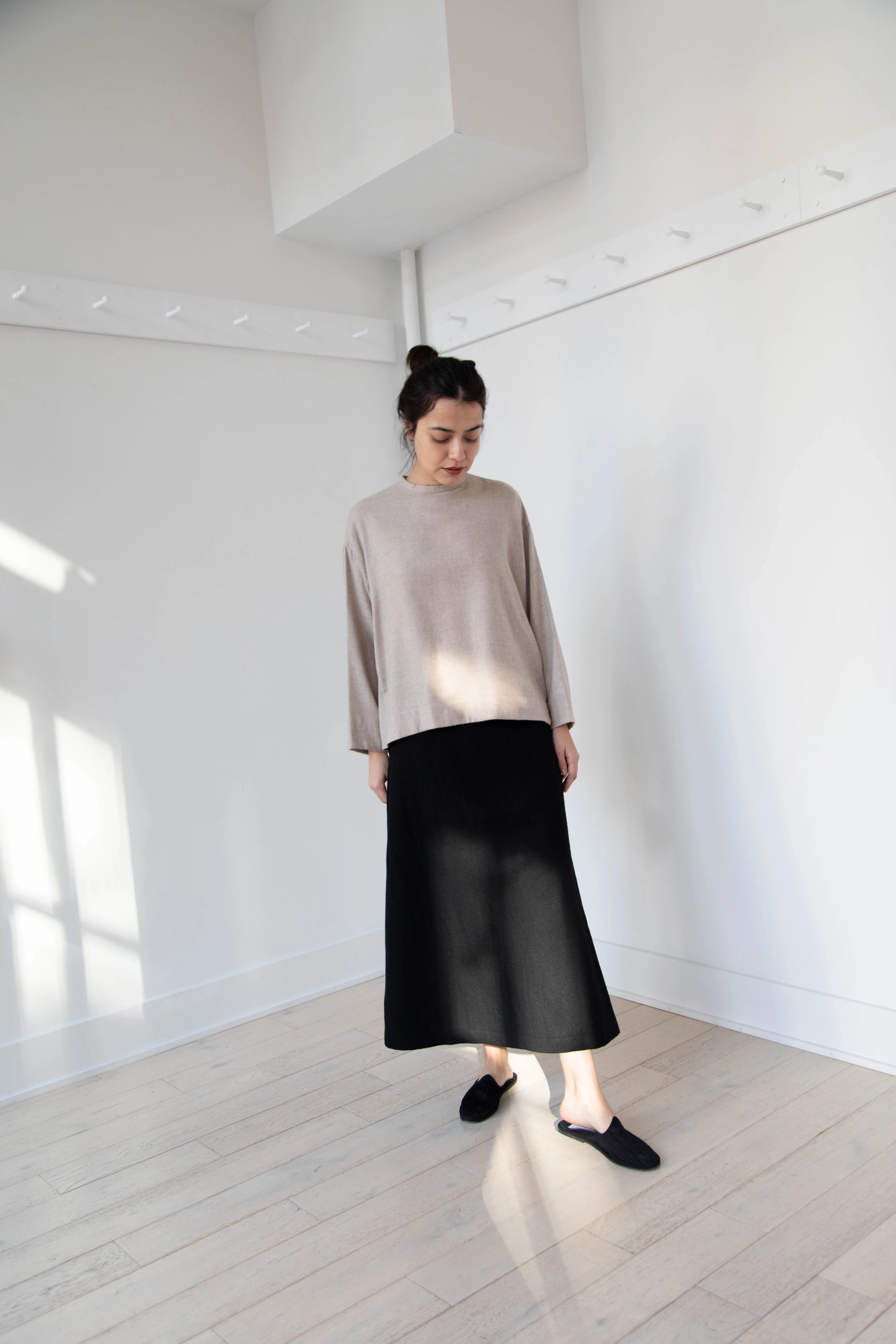 Arts & Science Tent Top in Taupe Cashmere Silk - Image 49