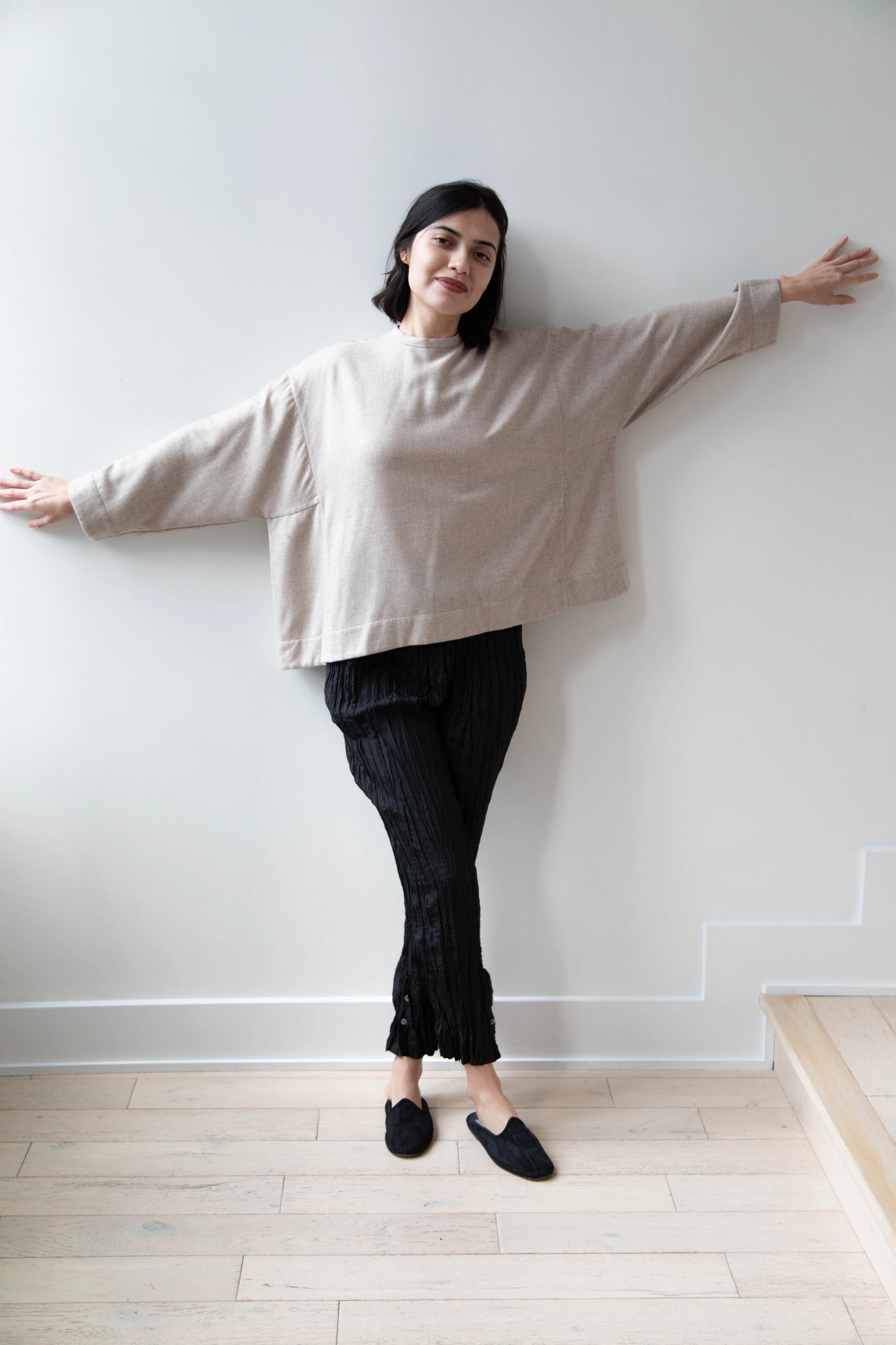 Arts & Science Tent Top in Taupe Cashmere Silk - Image 56
