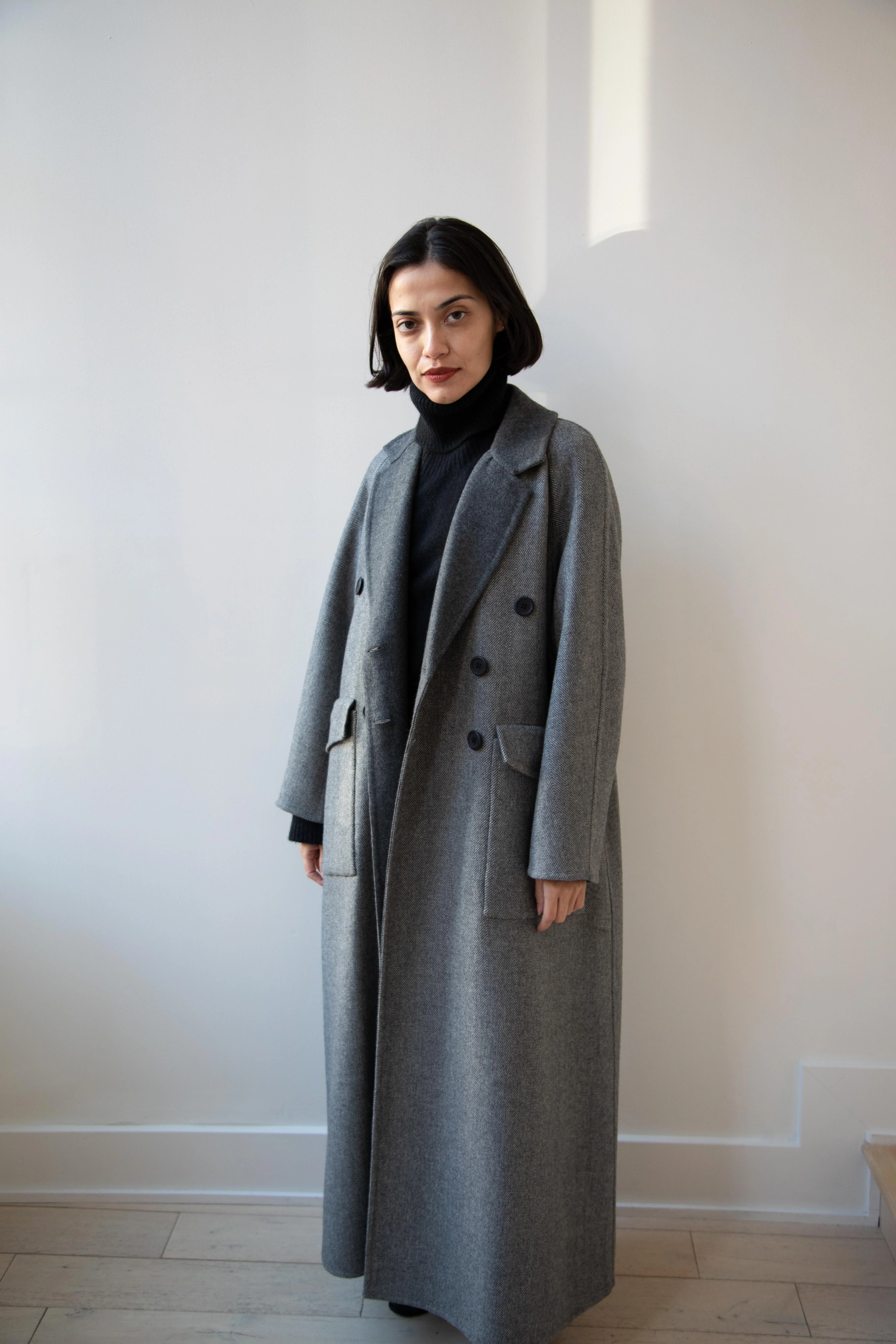Asciari | Louise Coat in Grey Herringbone - Image 17