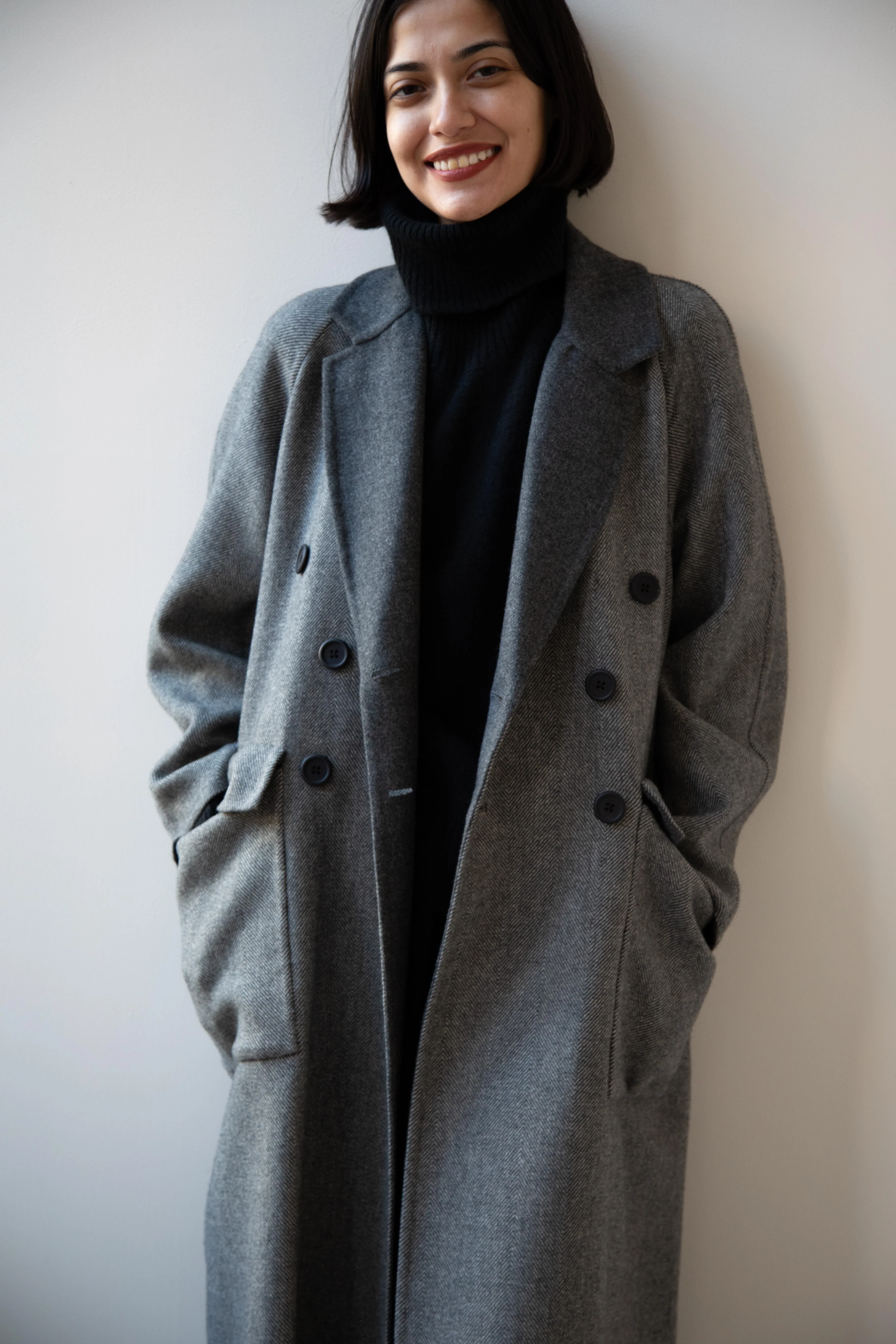 Asciari | Louise Coat in Grey Herringbone - Image 32
