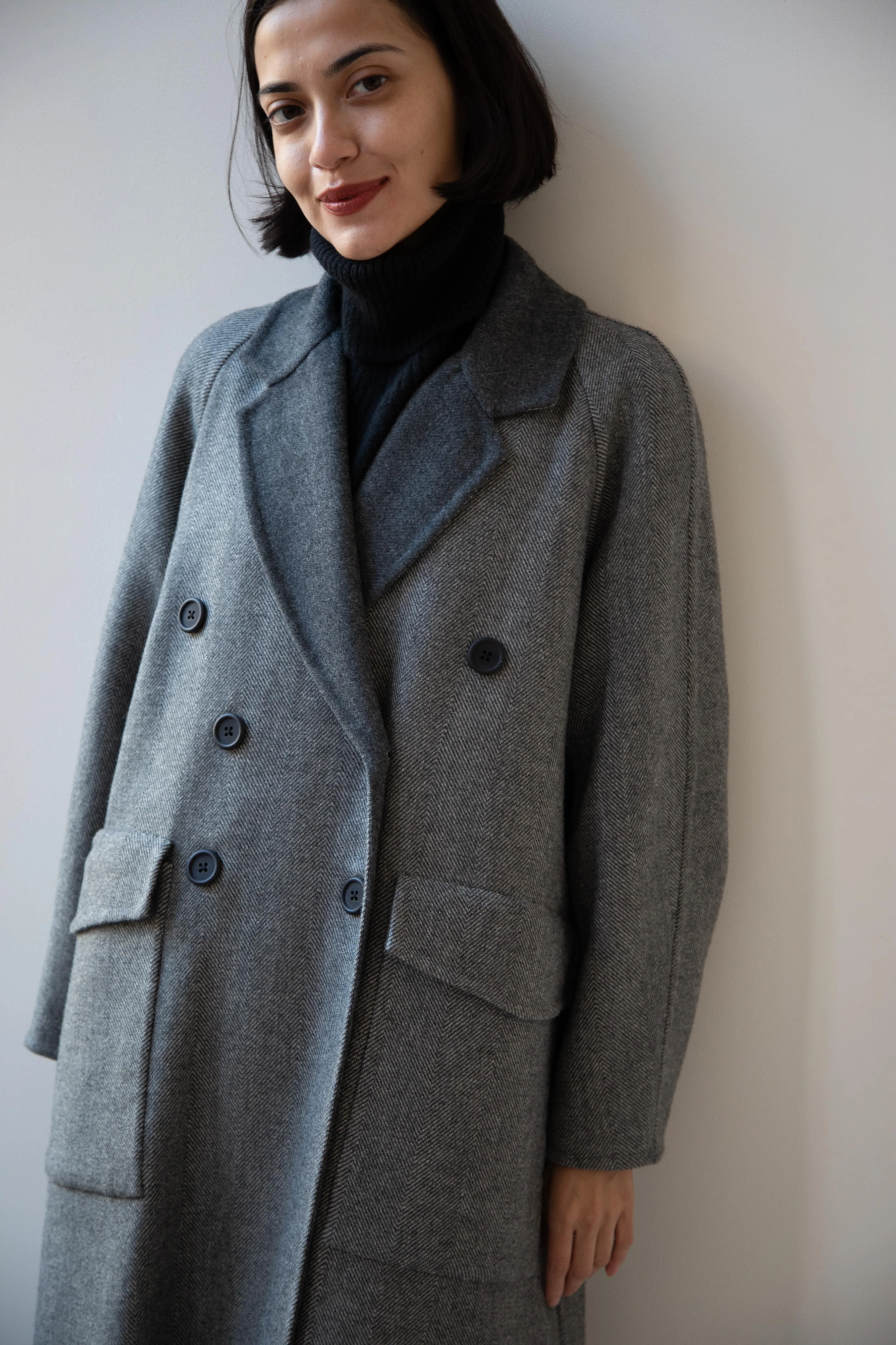 Asciari | Louise Coat in Grey Herringbone - Image 39