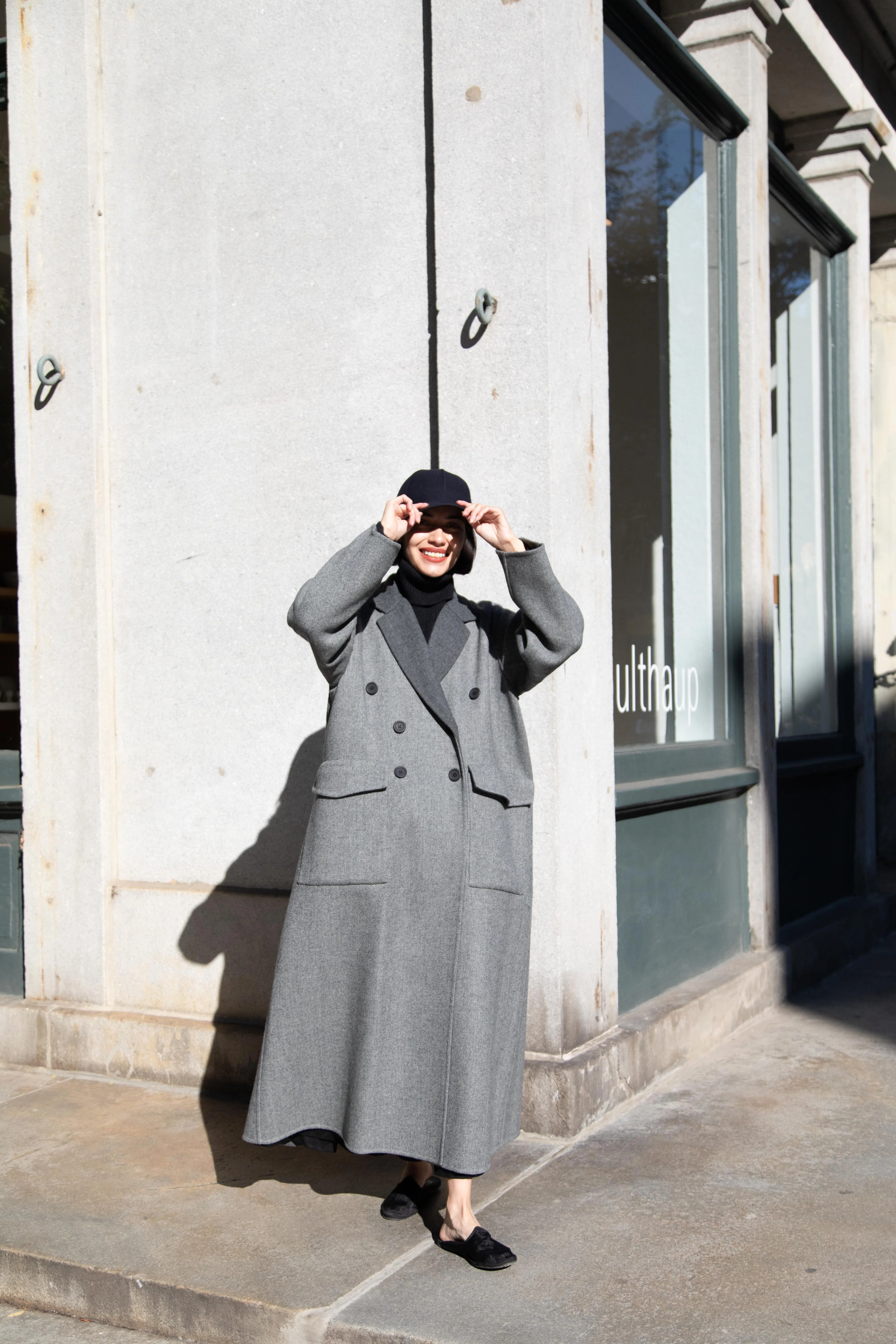 Asciari | Louise Coat in Grey Herringbone - Image 4