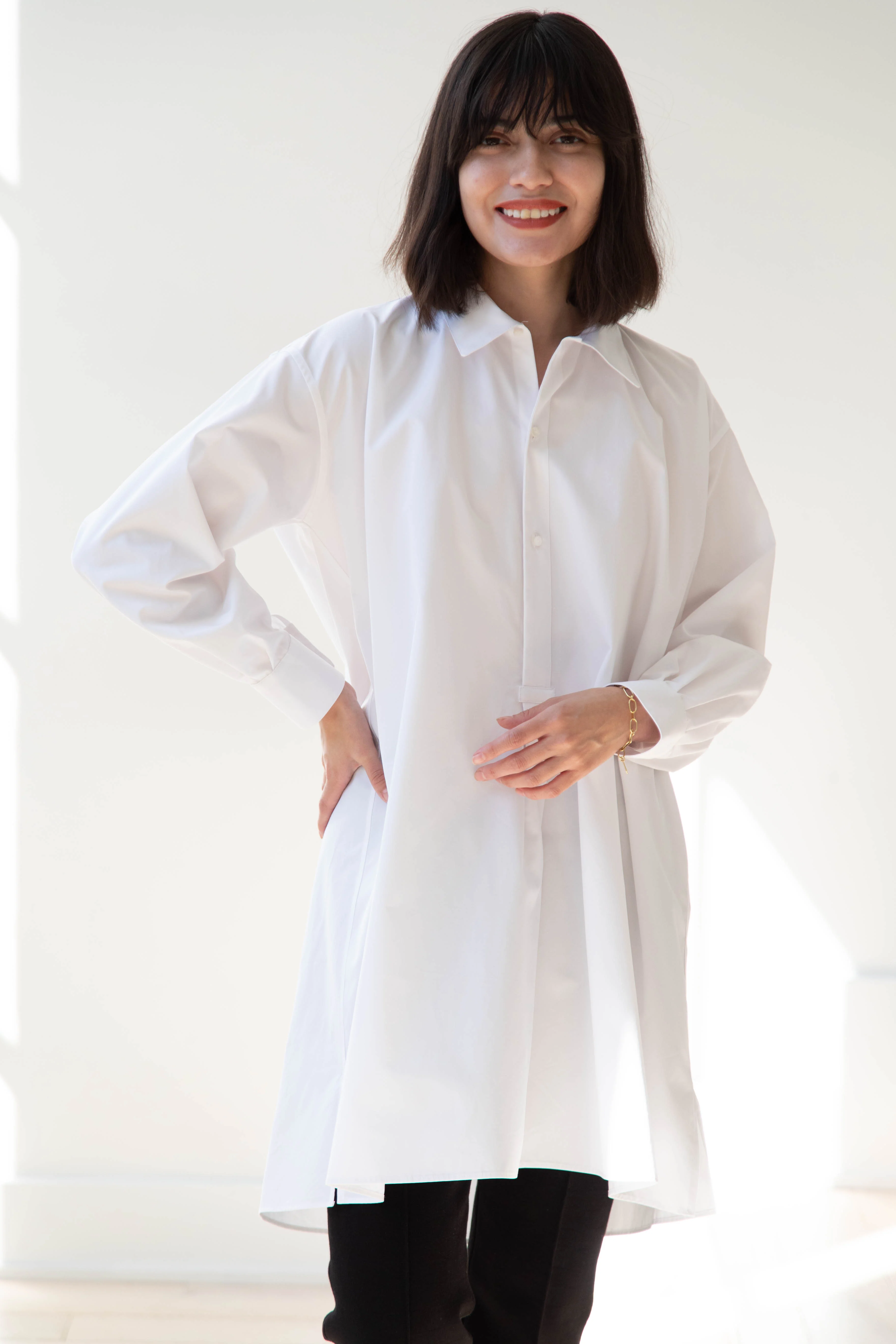 Asciari | Paris Tunic in White Poplin - Image 4