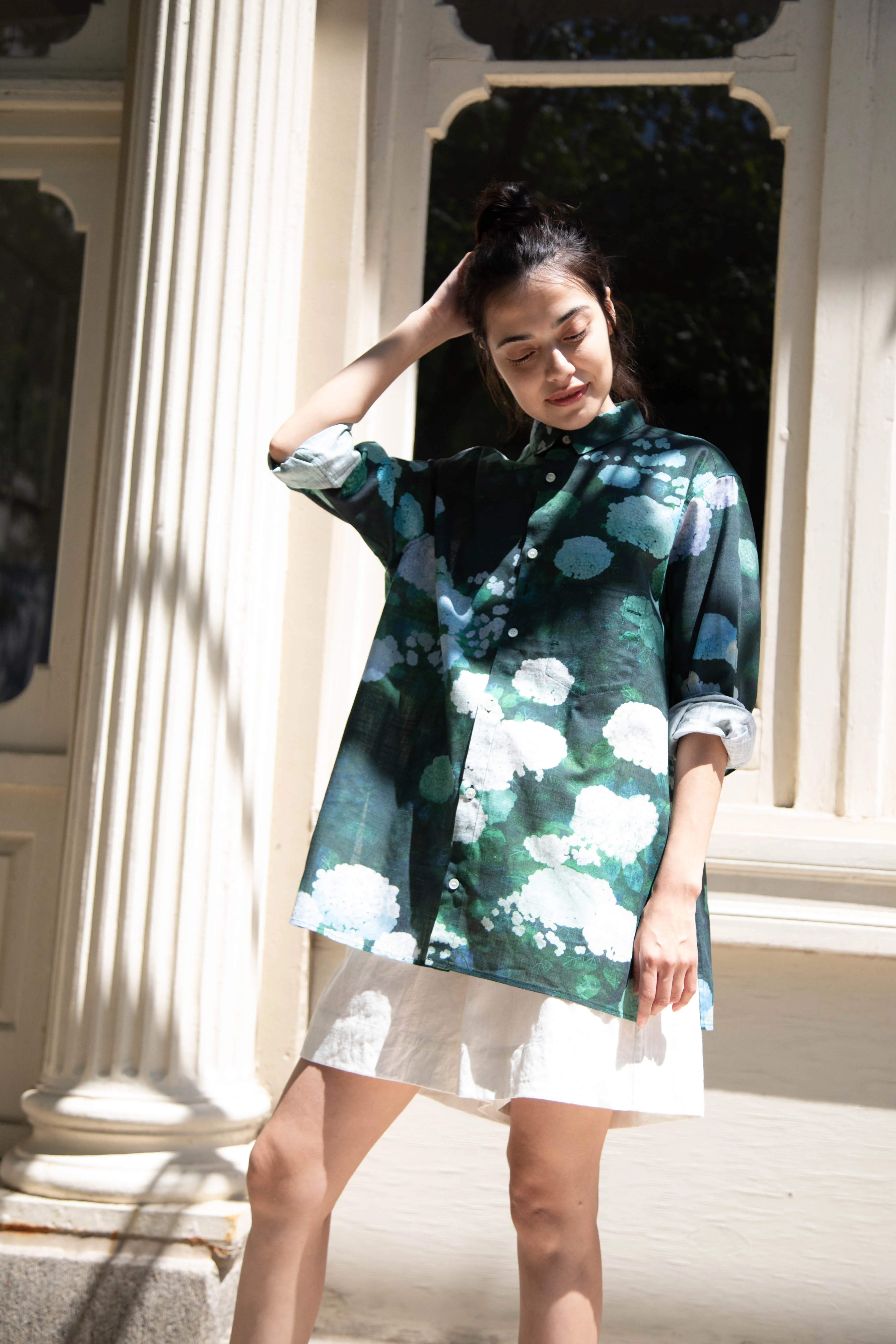 Aseedonclöud | Button Up Blouse in Ajisai - Image 29
