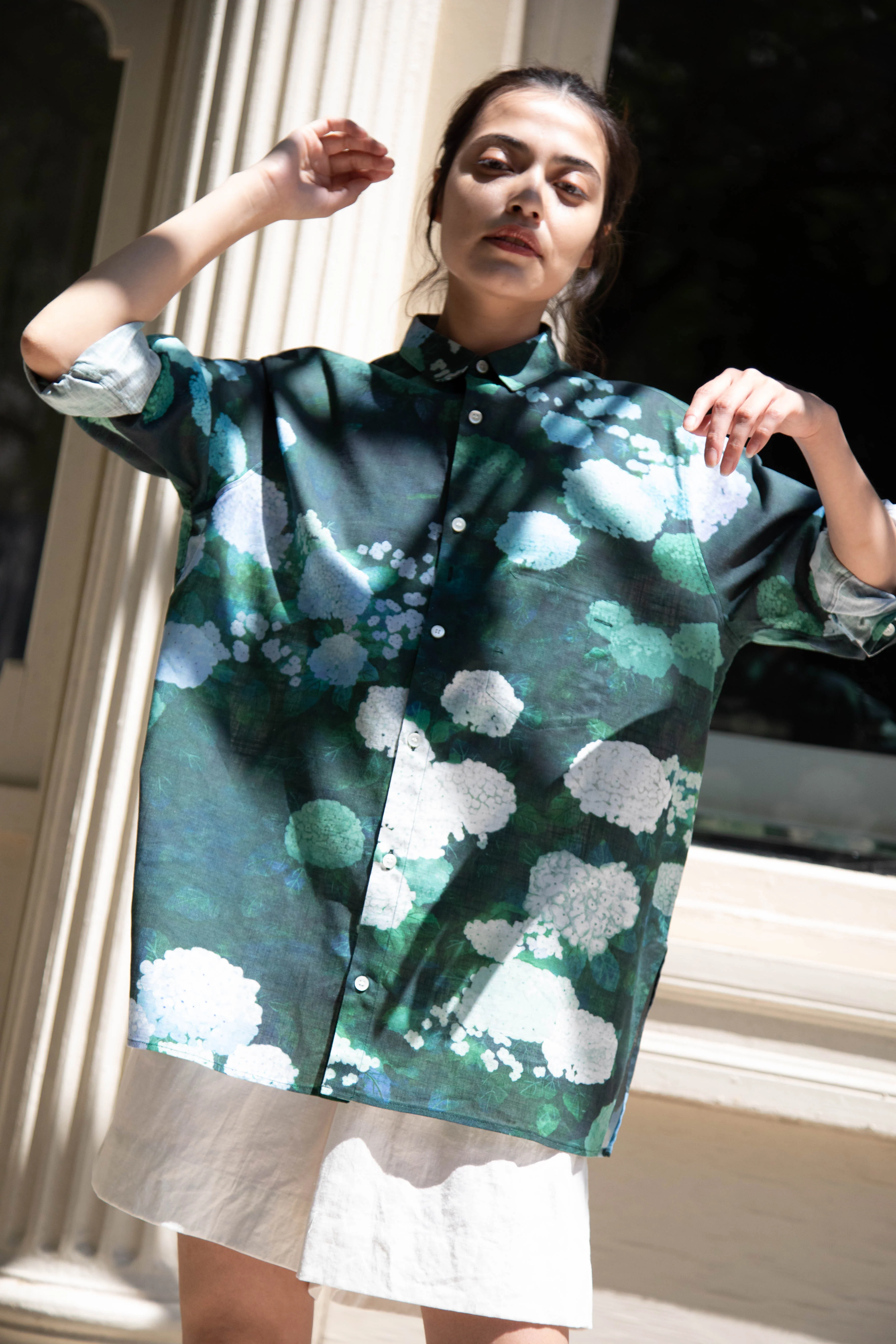 Aseedonclöud | Button Up Blouse in Ajisai - Image 30