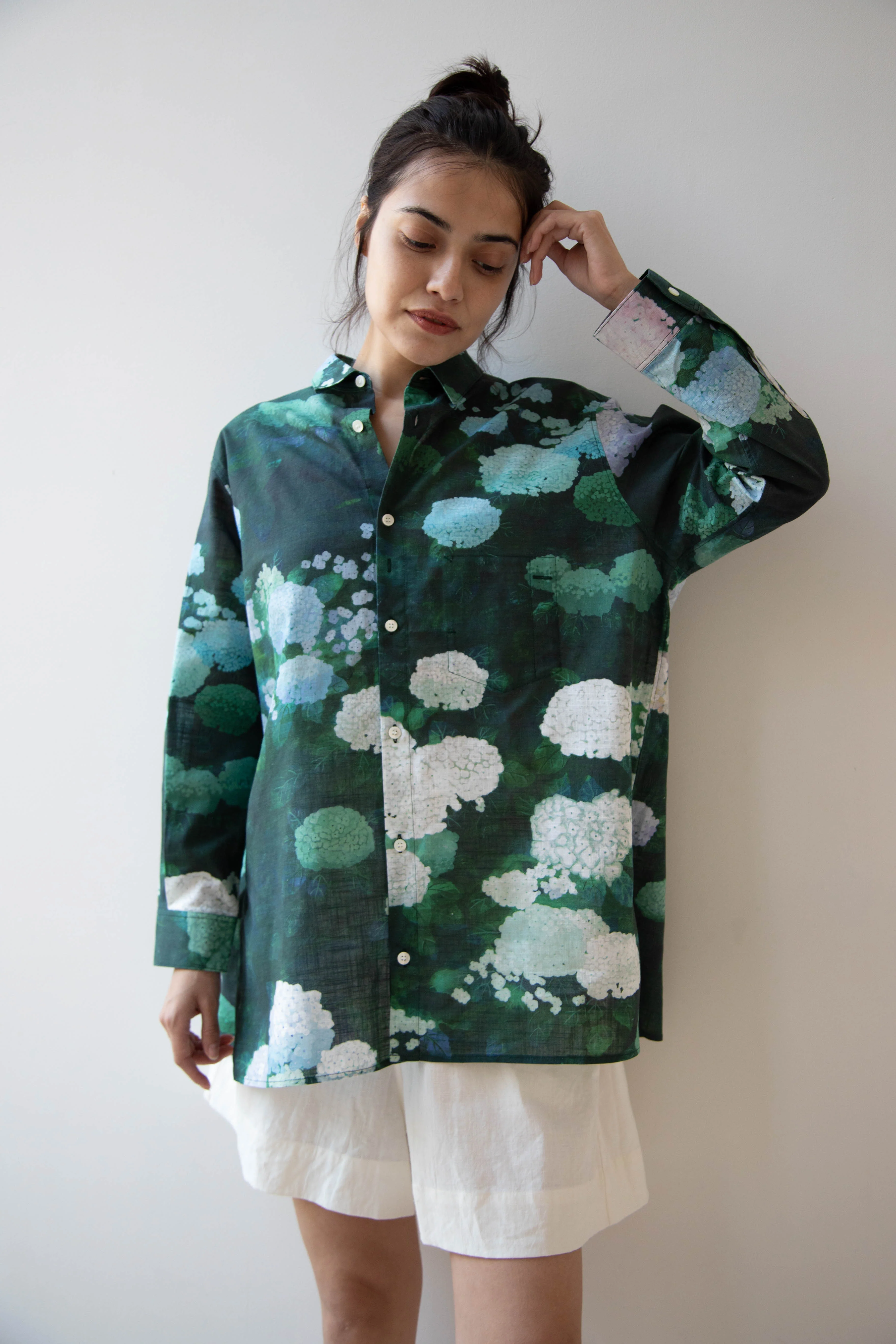Aseedonclöud | Button Up Blouse in Ajisai - Image 42