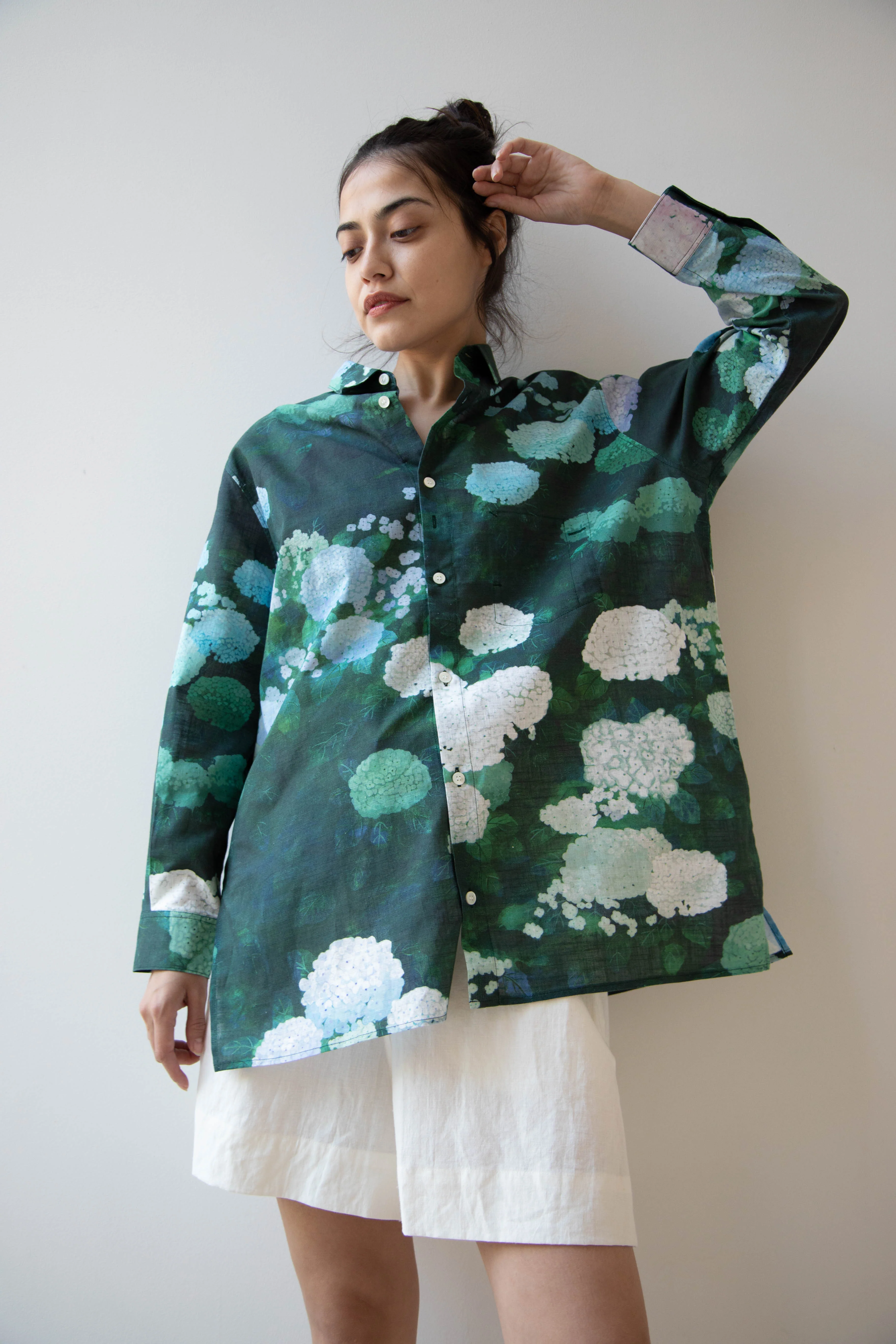 Aseedonclöud | Button Up Blouse in Ajisai - Image 43