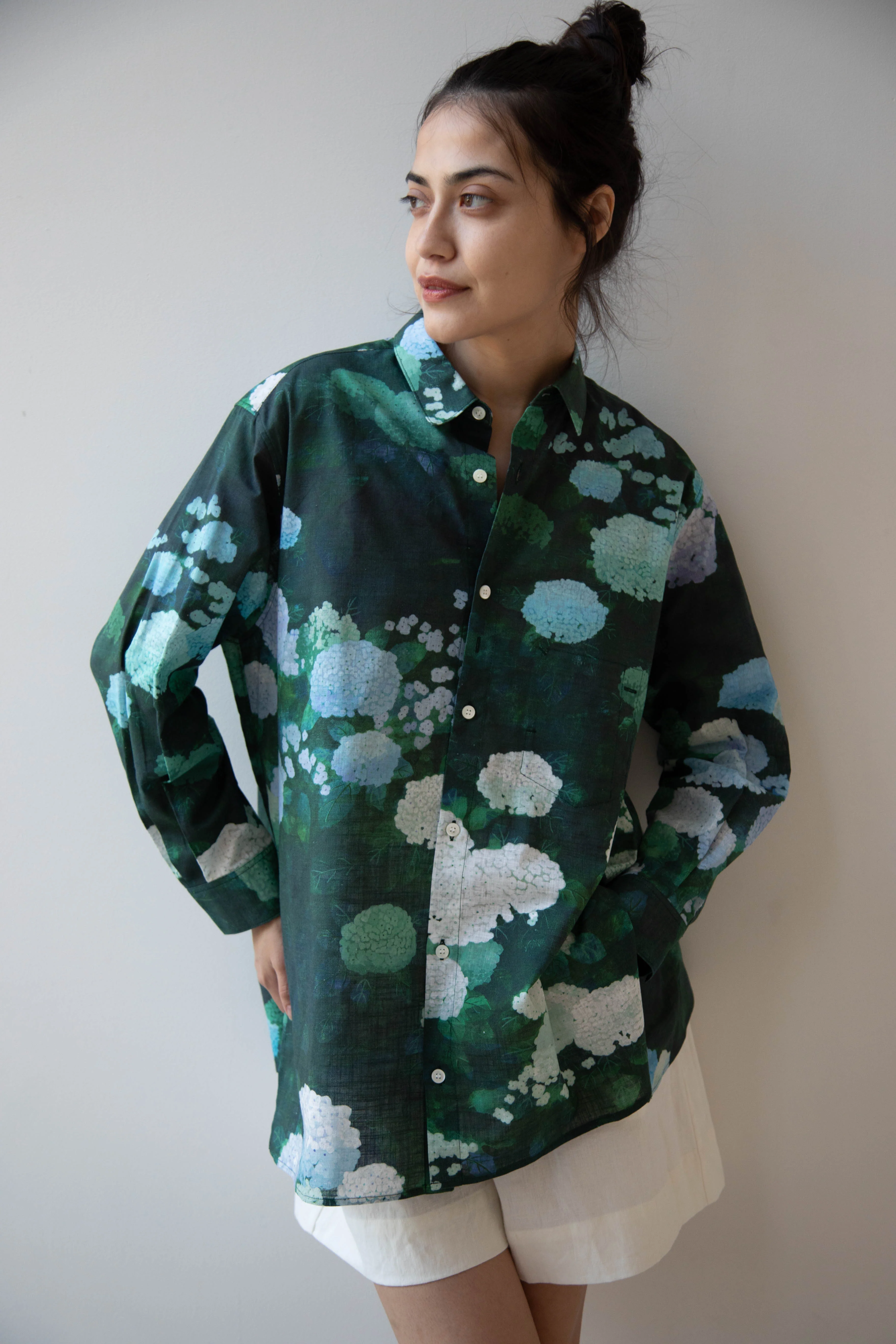 Aseedonclöud | Button Up Blouse in Ajisai - Image 45