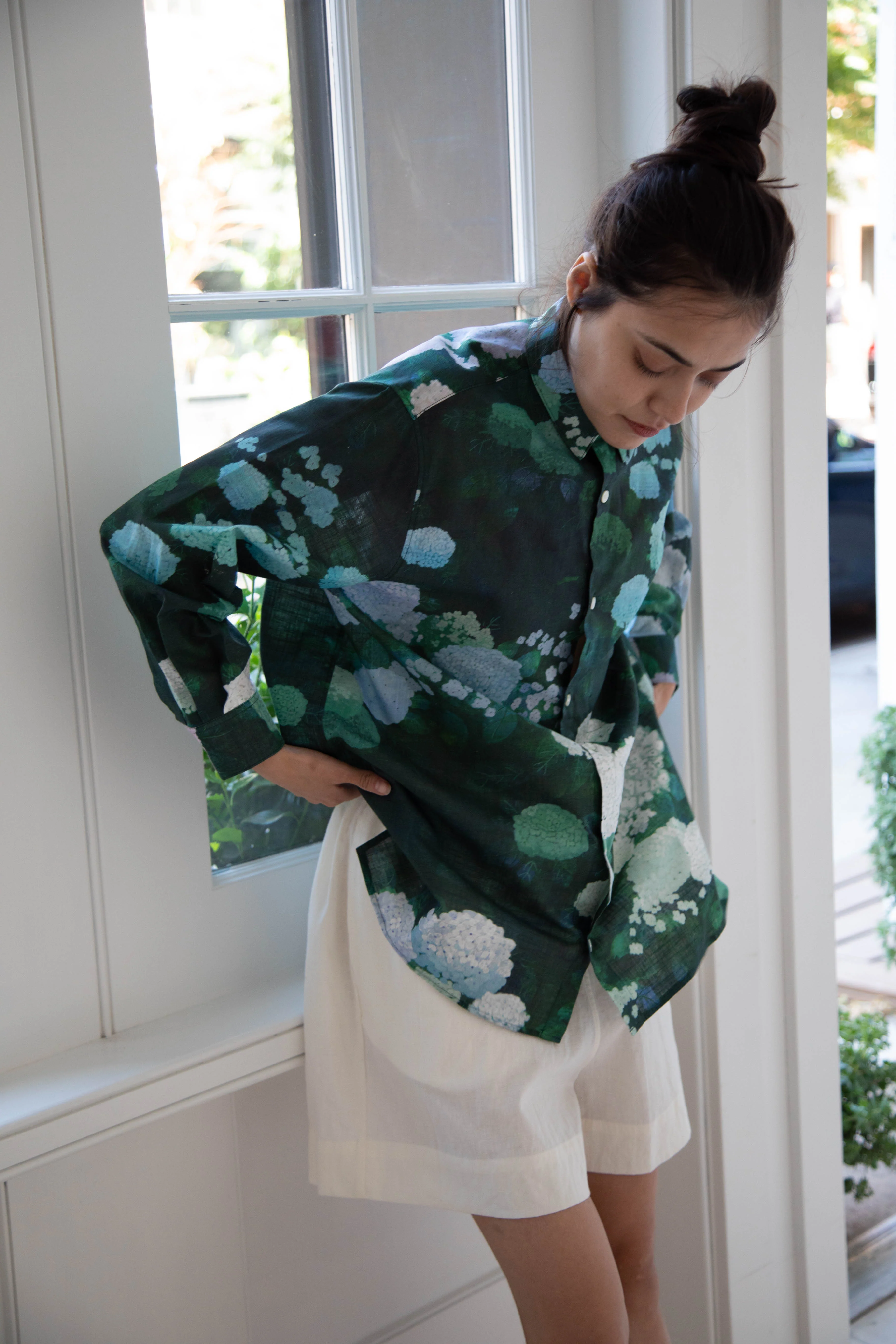Aseedonclöud | Button Up Blouse in Ajisai - Image 69