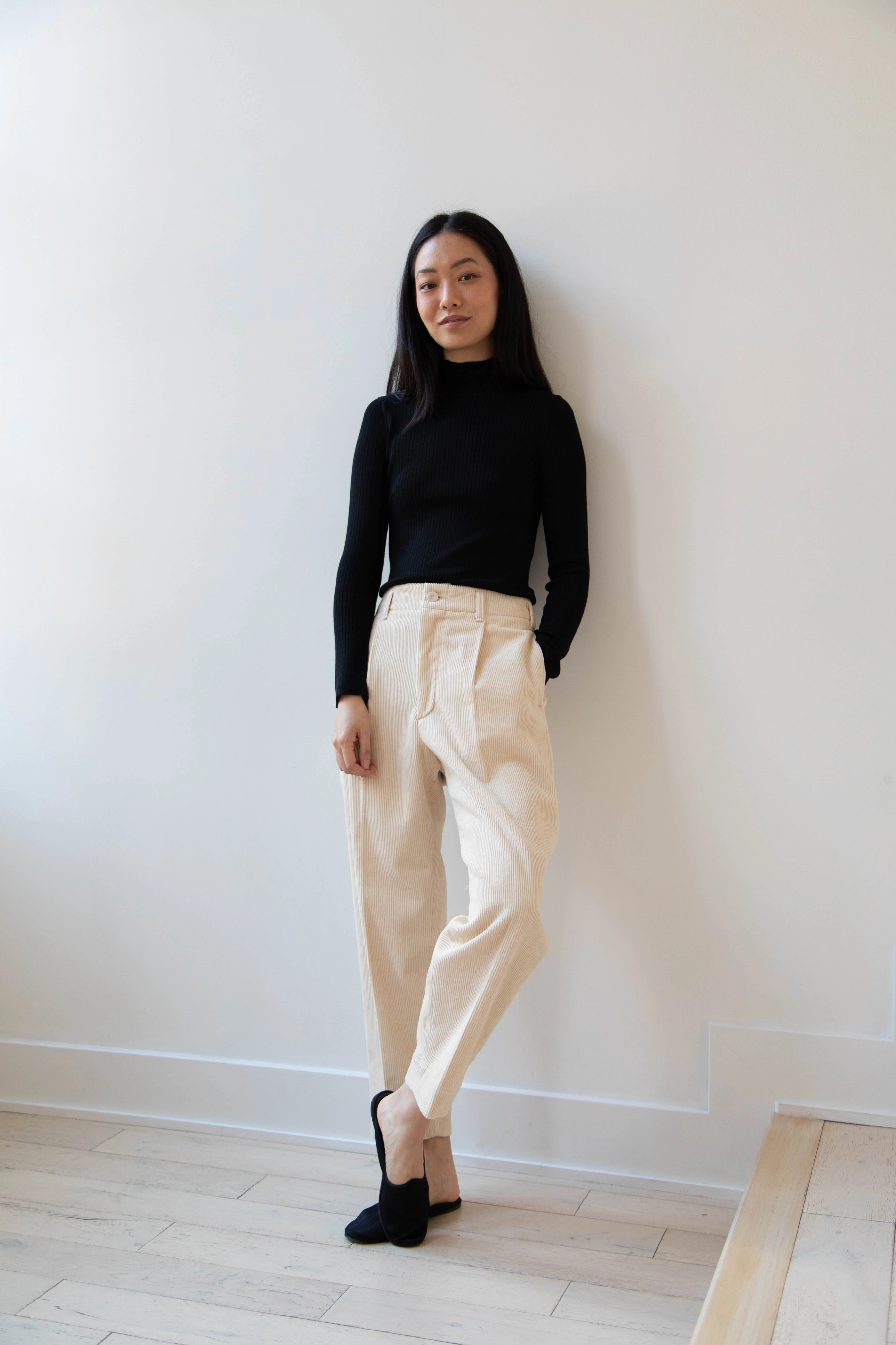 Aseedonclöud | HW Corduroy Slacks in Off White - Image 11