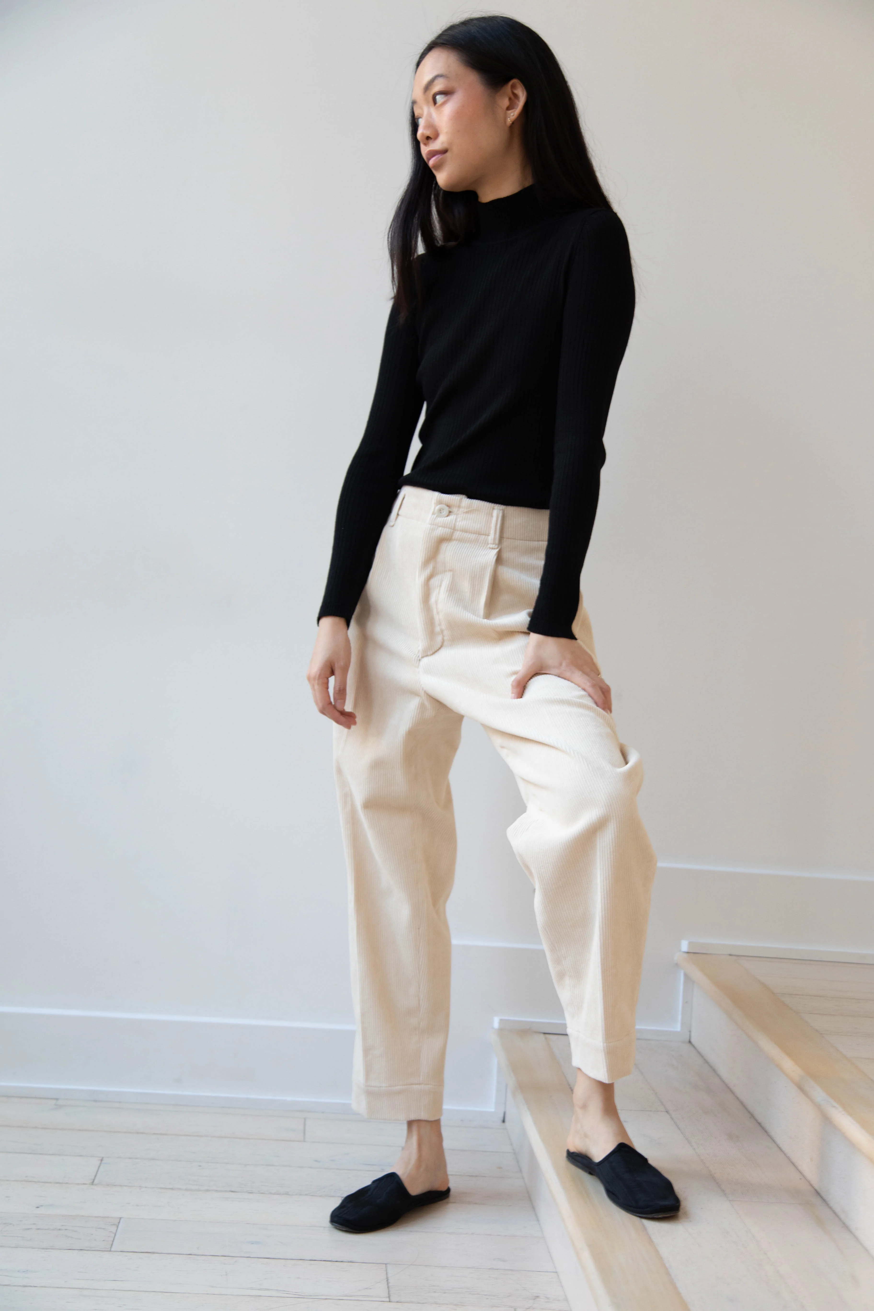 Aseedonclöud | HW Corduroy Slacks in Off White - Image 23
