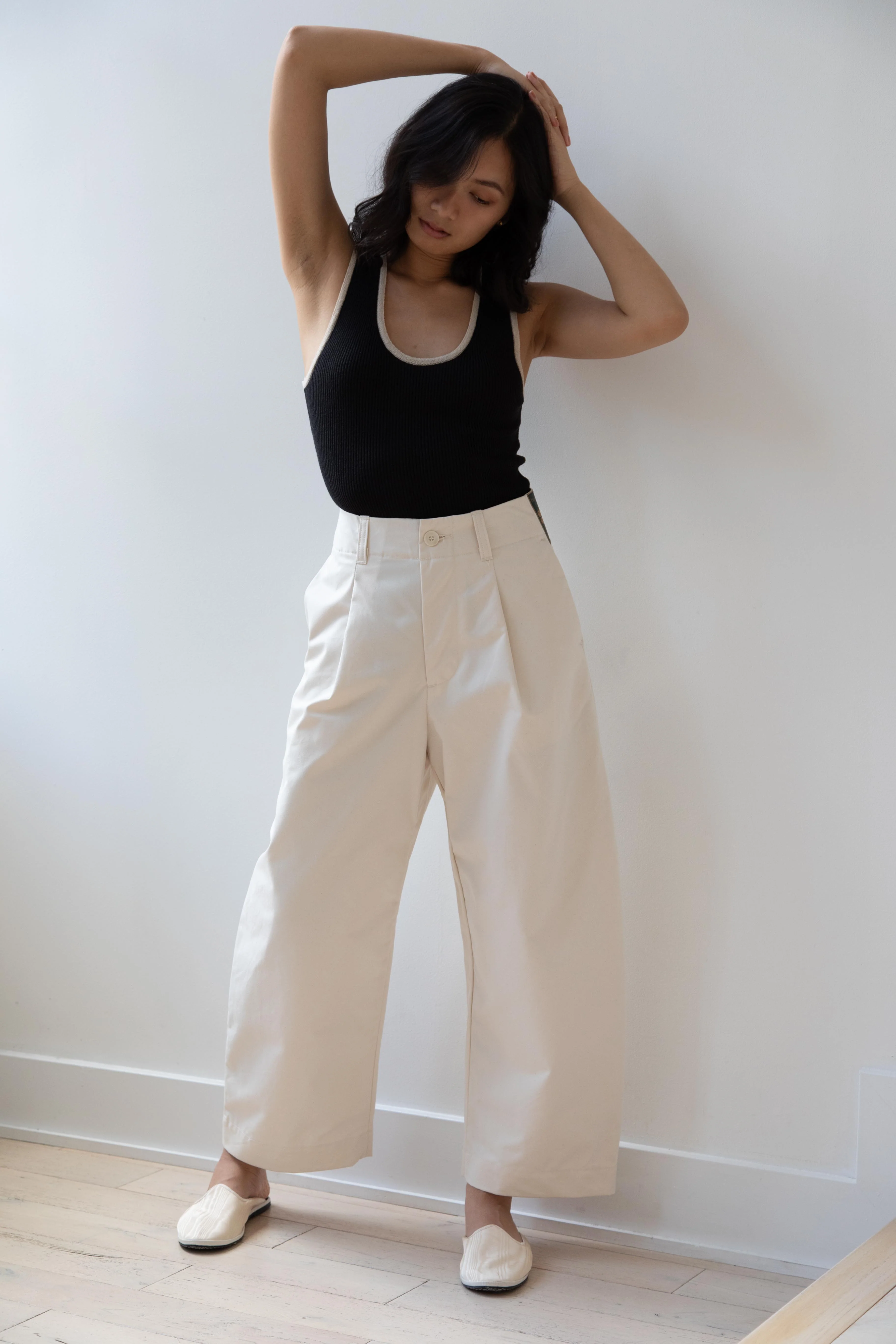 Aseedonclöud | HW Wide Trousers in Off White - Image 14