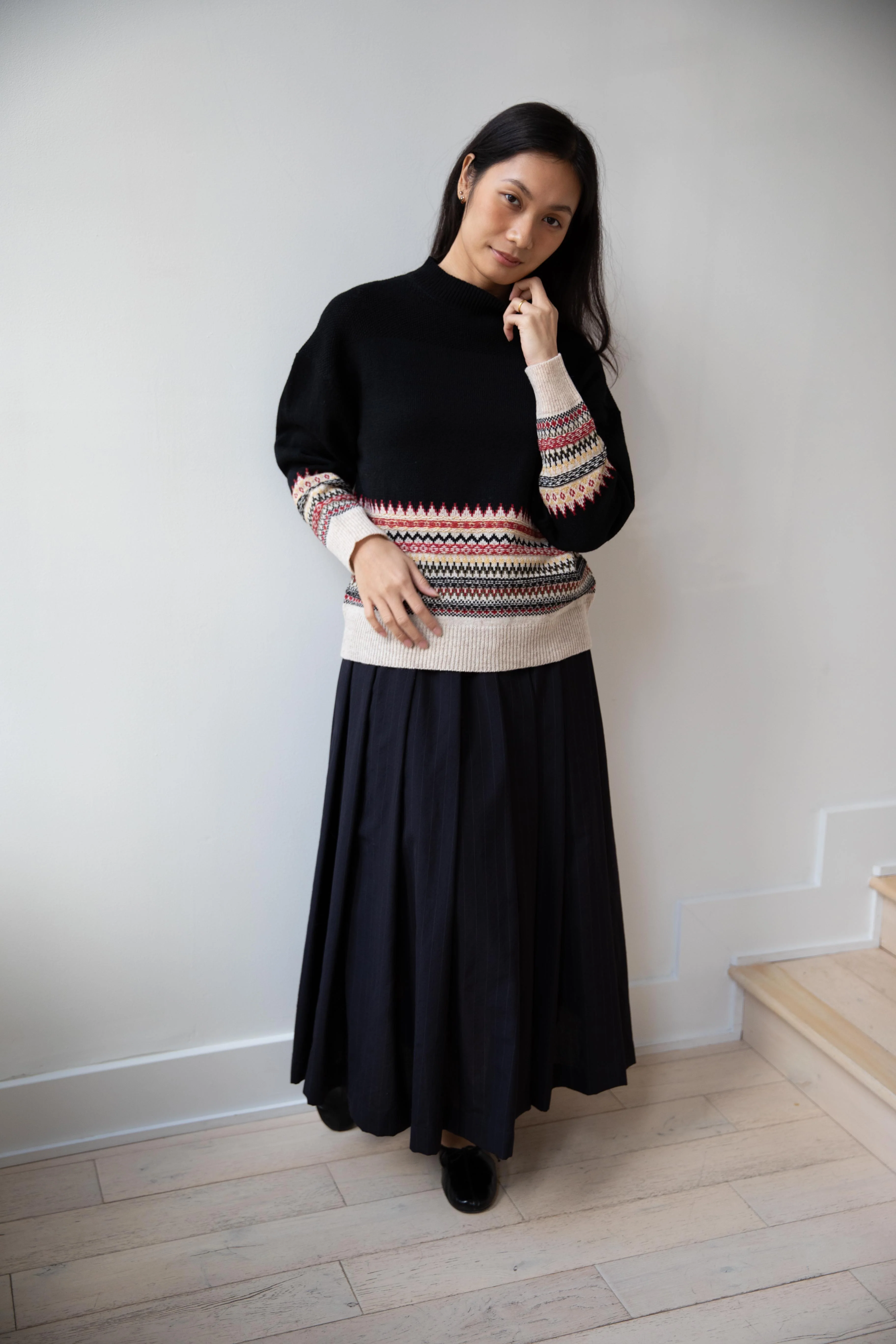 Aseedonclöud | Seiyakou Jacquard Pull Over in Black - Image 12