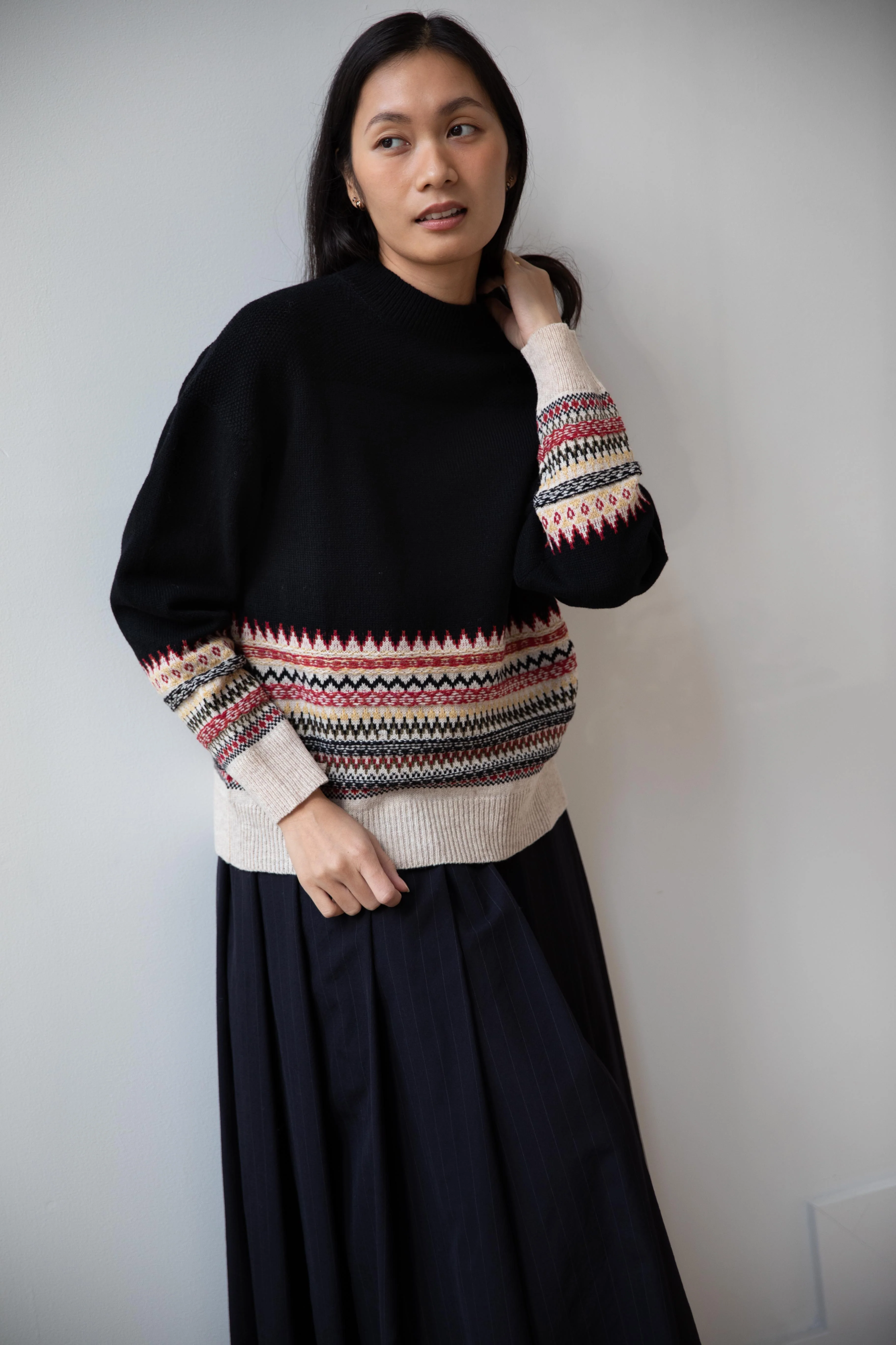 Aseedonclöud | Seiyakou Jacquard Pull Over in Black - Image 13