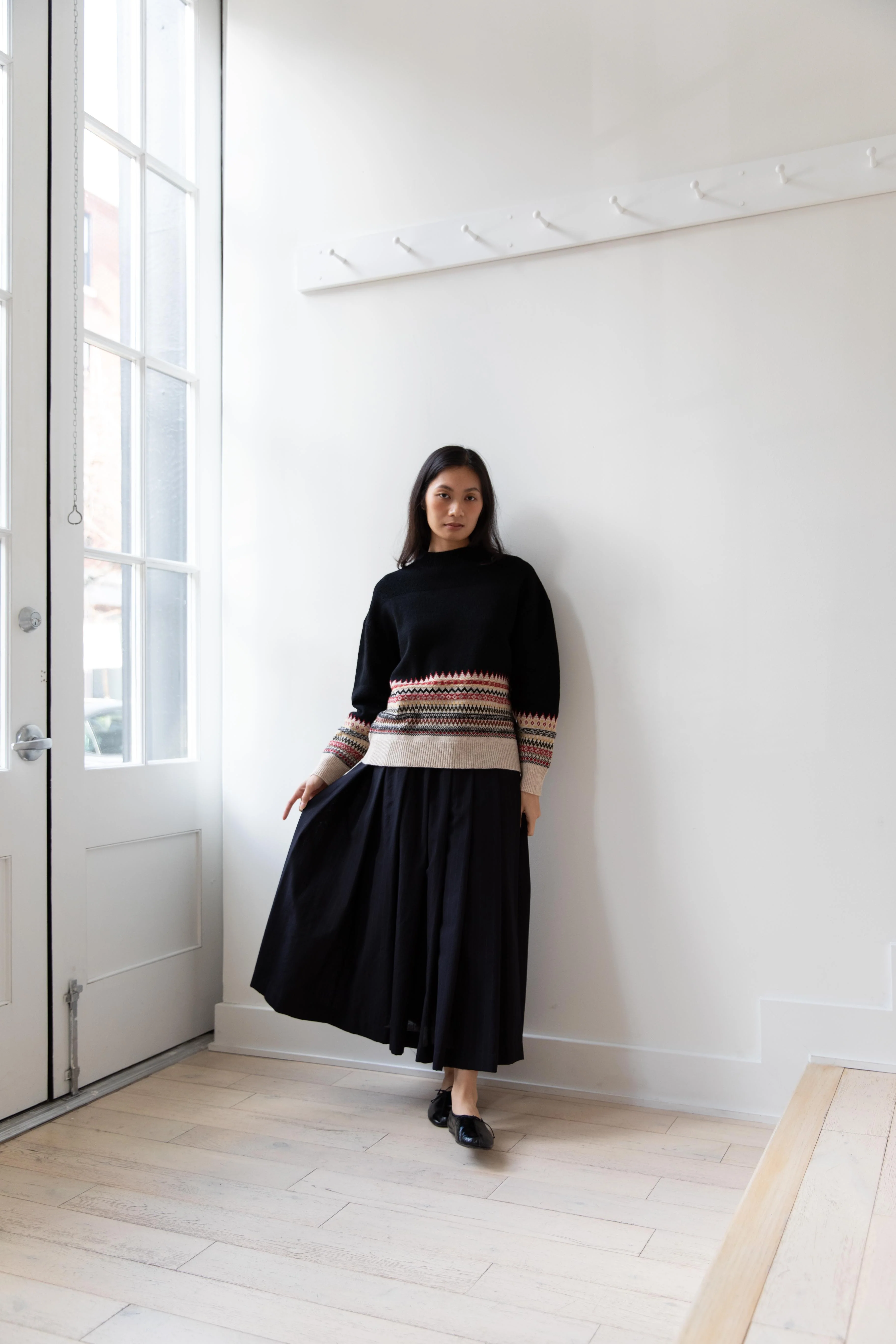 Aseedonclöud | Seiyakou Jacquard Pull Over in Black - Image 17