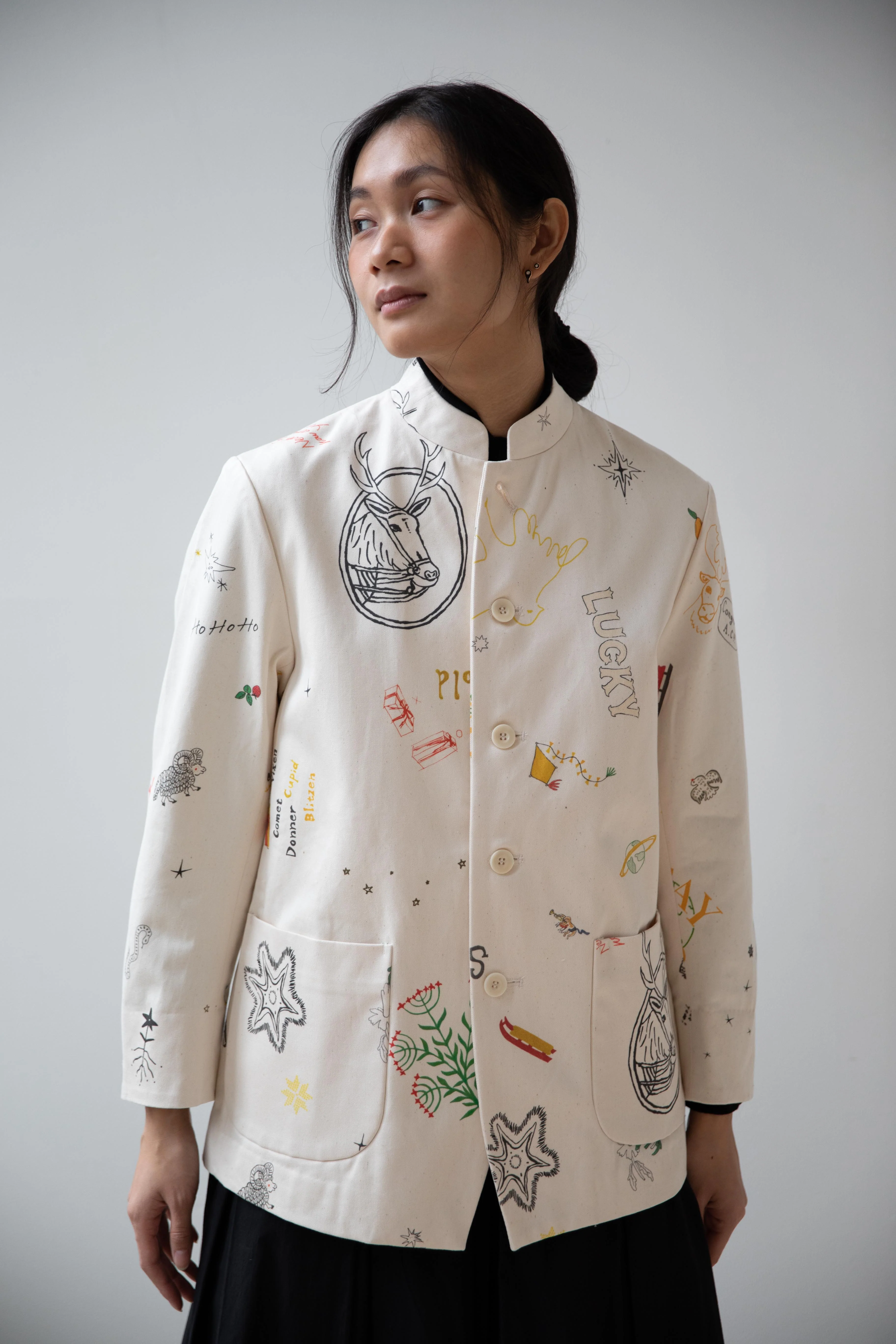 Aseedonclöud | Seiyakou Uniform Jacket in Off White