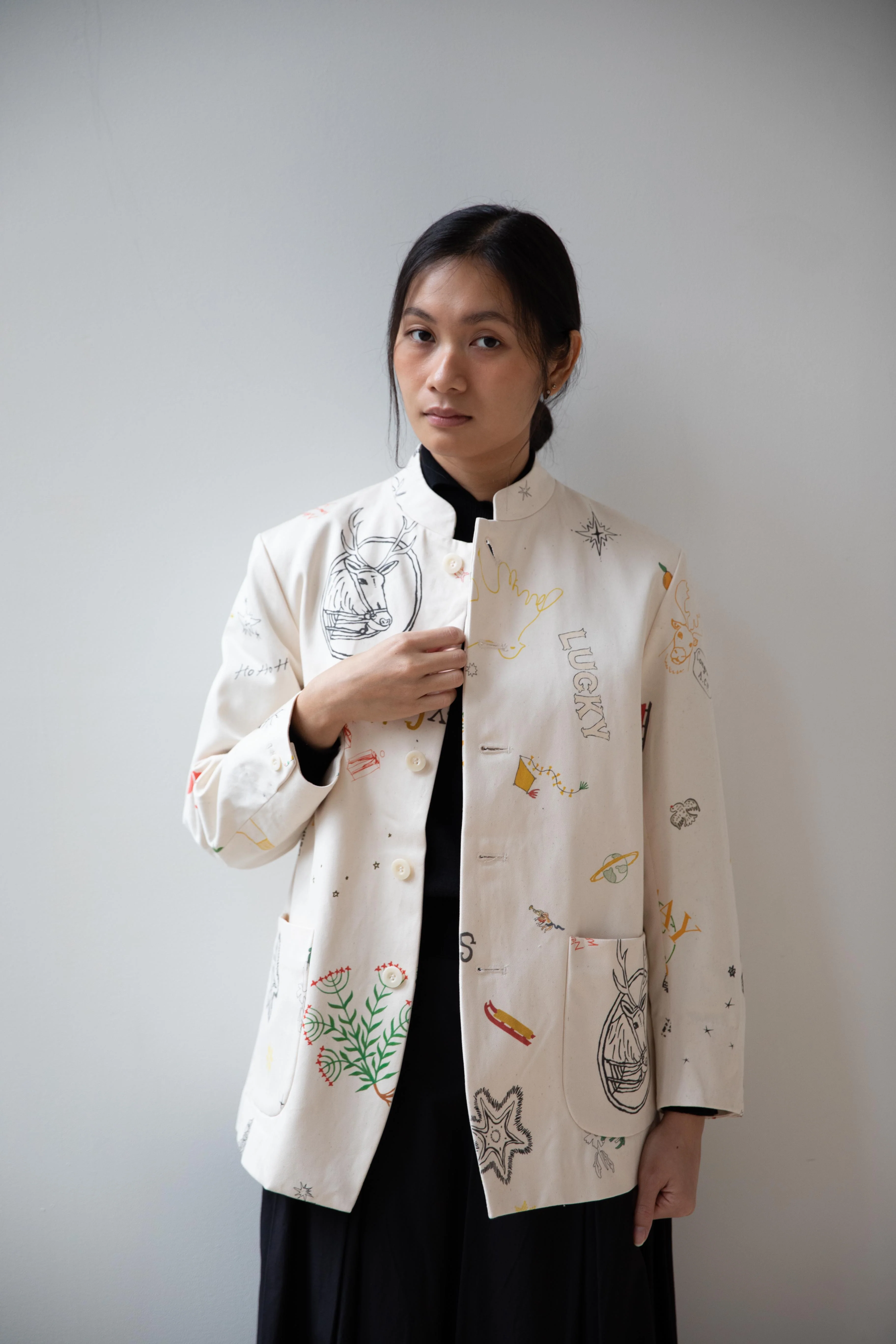Aseedonclöud | Seiyakou Uniform Jacket in Off White - Image 11