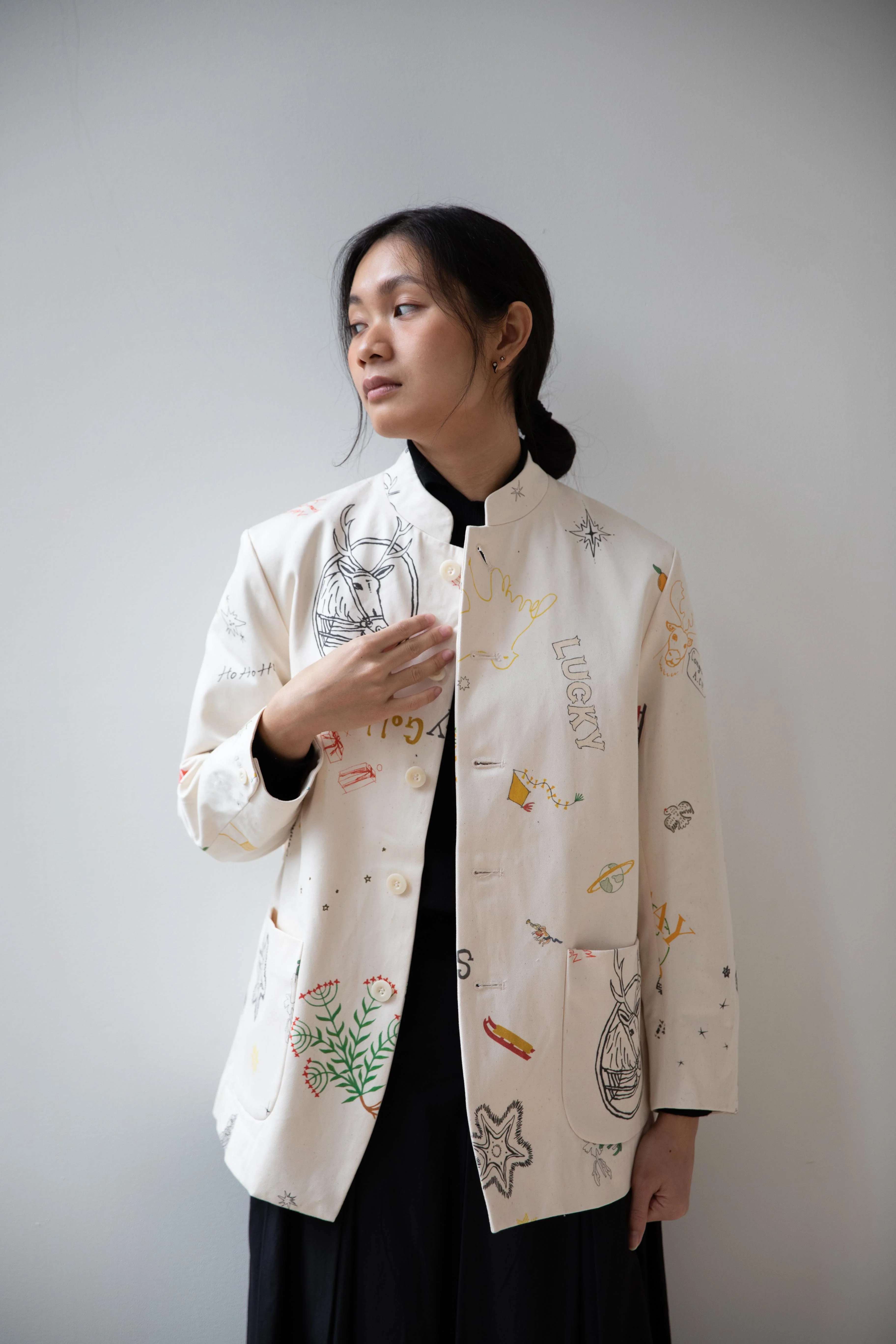 Aseedonclöud | Seiyakou Uniform Jacket in Off White - Image 12