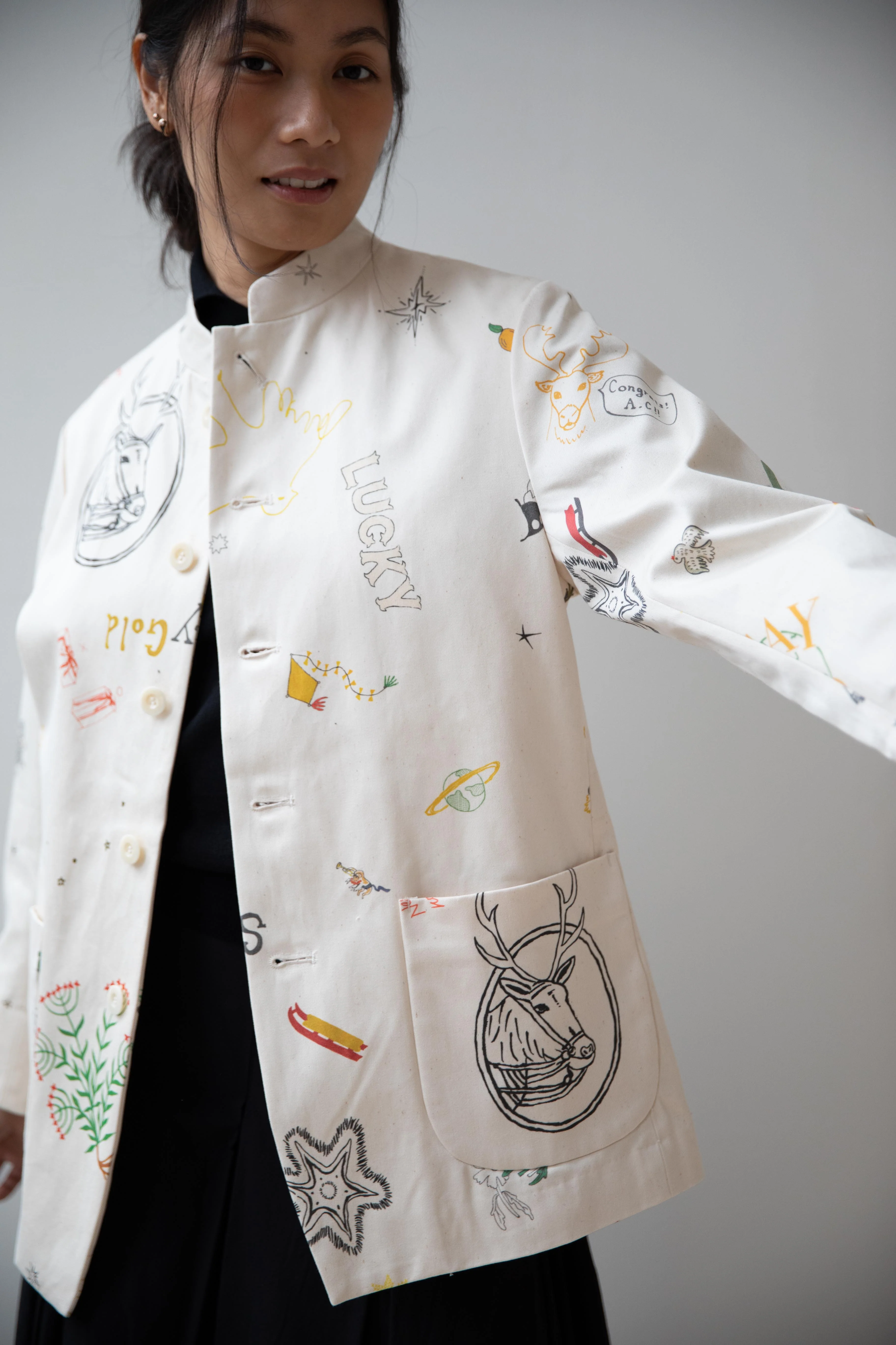 Aseedonclöud | Seiyakou Uniform Jacket in Off White - Image 20